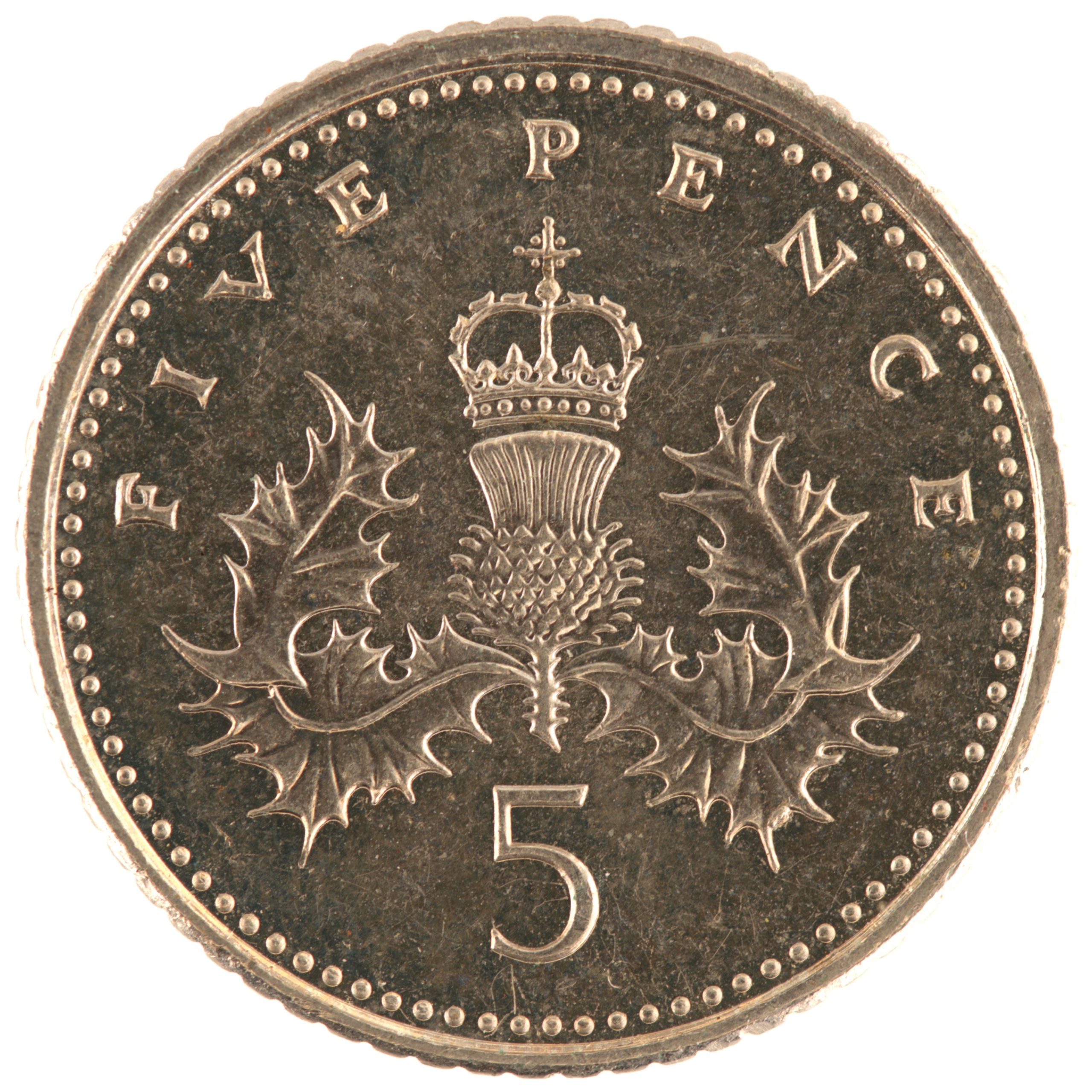 Royaume-Uni - Pièce 5 Pence 2004 cupro-nickel - Elisabeth II / Chardon couronné – Image 2