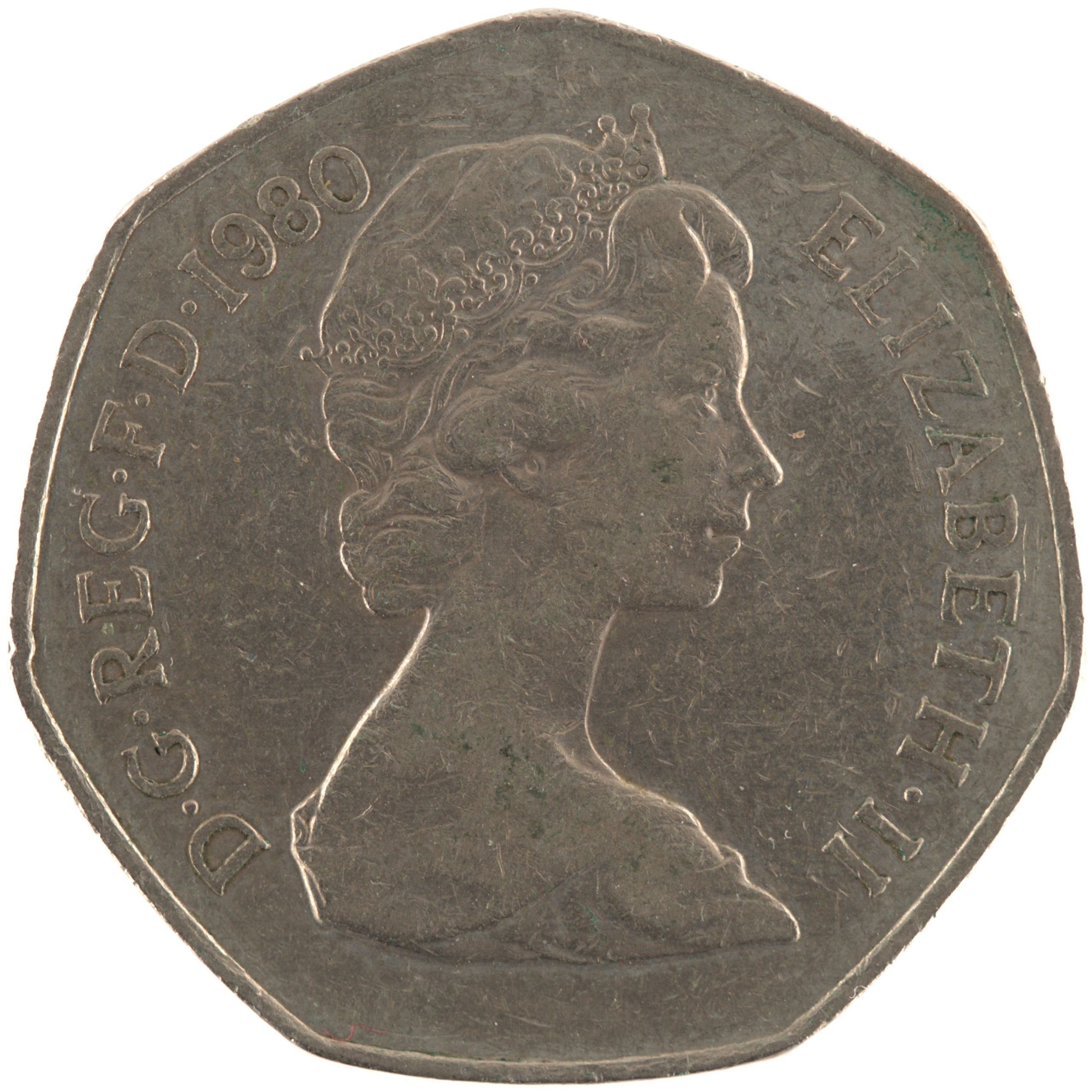 Royaume-Uni - Pièce 50 New Pence 1980 cupro-nickel - Elisabeth II / Britannia et le lion