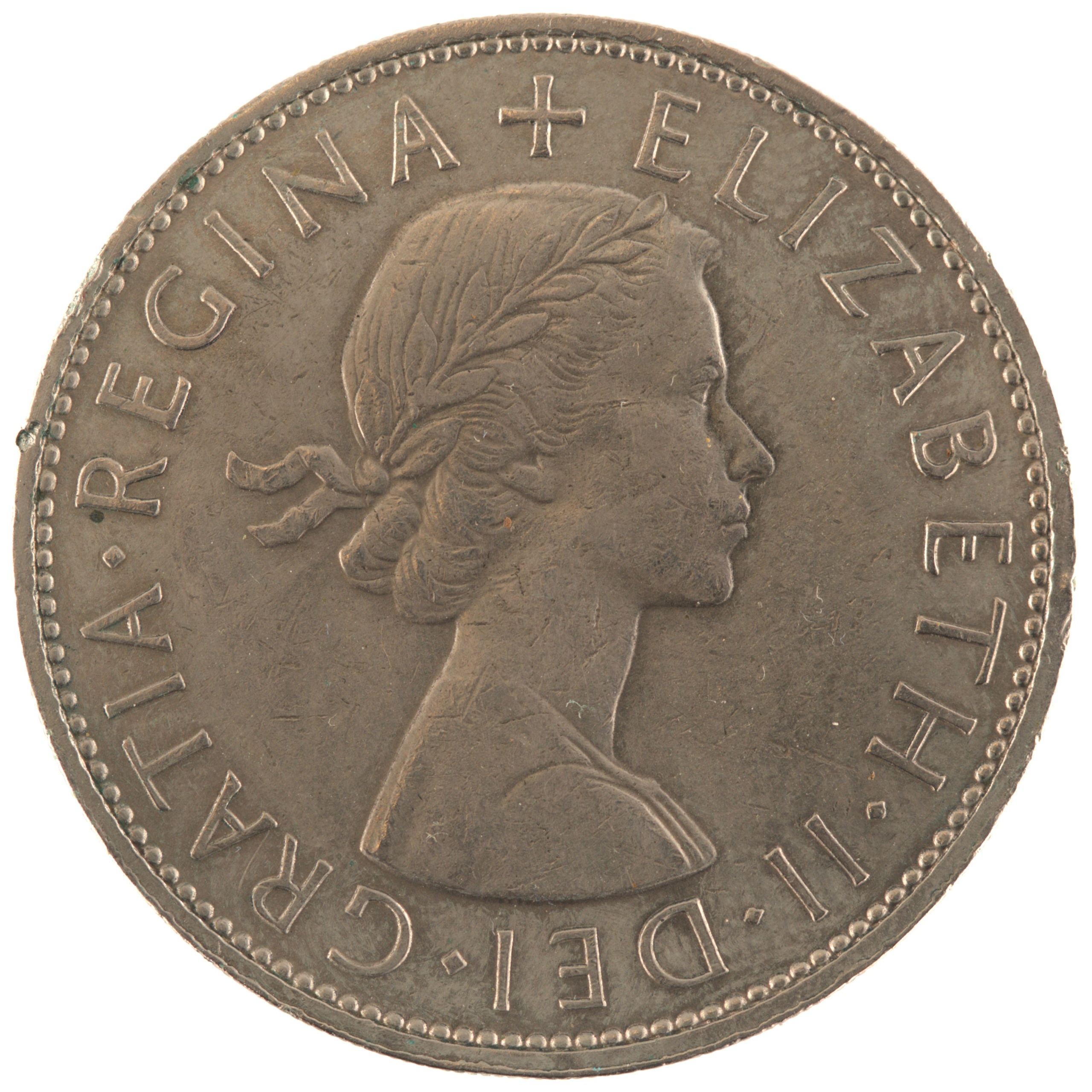 Royaume-Uni - Pièce Half Crown 1967 cupro-nickel - Elisabeth II, tête juvénile laurée / Ecu britannique couronné – Image 2