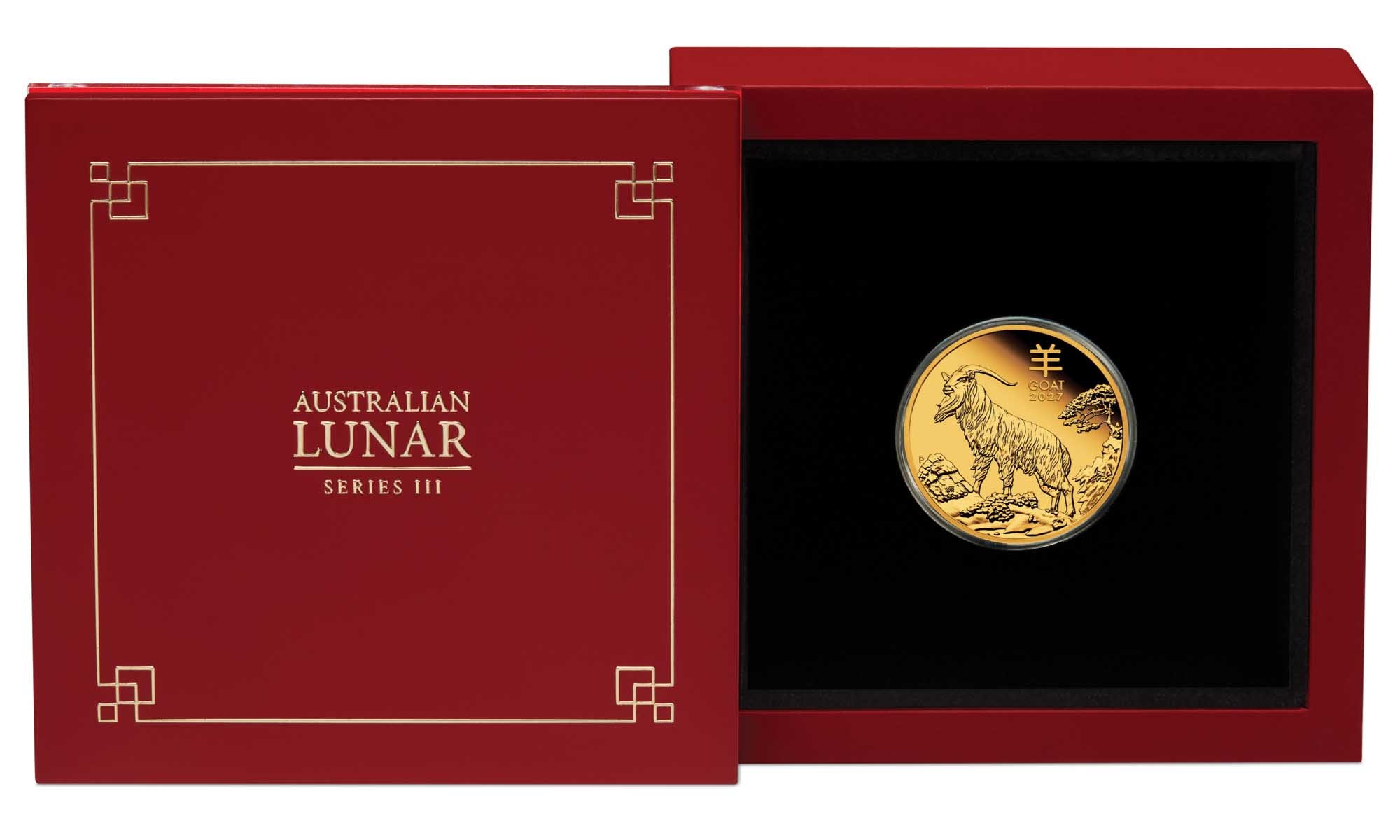Australie - Pièce 25 Dollars 2027 1/4 once or BE - Année lunaire de la Chèvre – Image 3