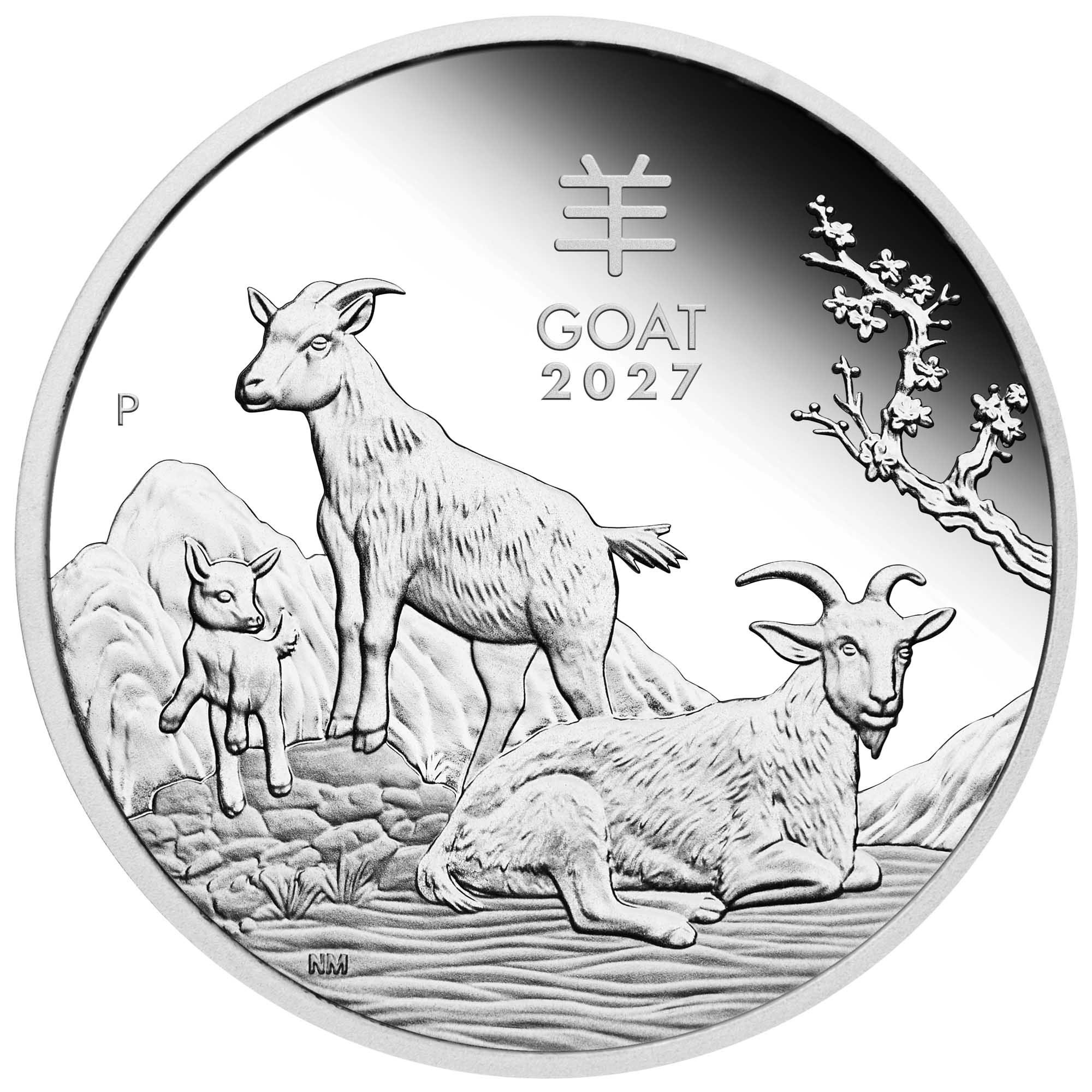 Australie - Pièce 50 Cents 2027 1/2 once argent BE - Année lunaire de la Chèvre