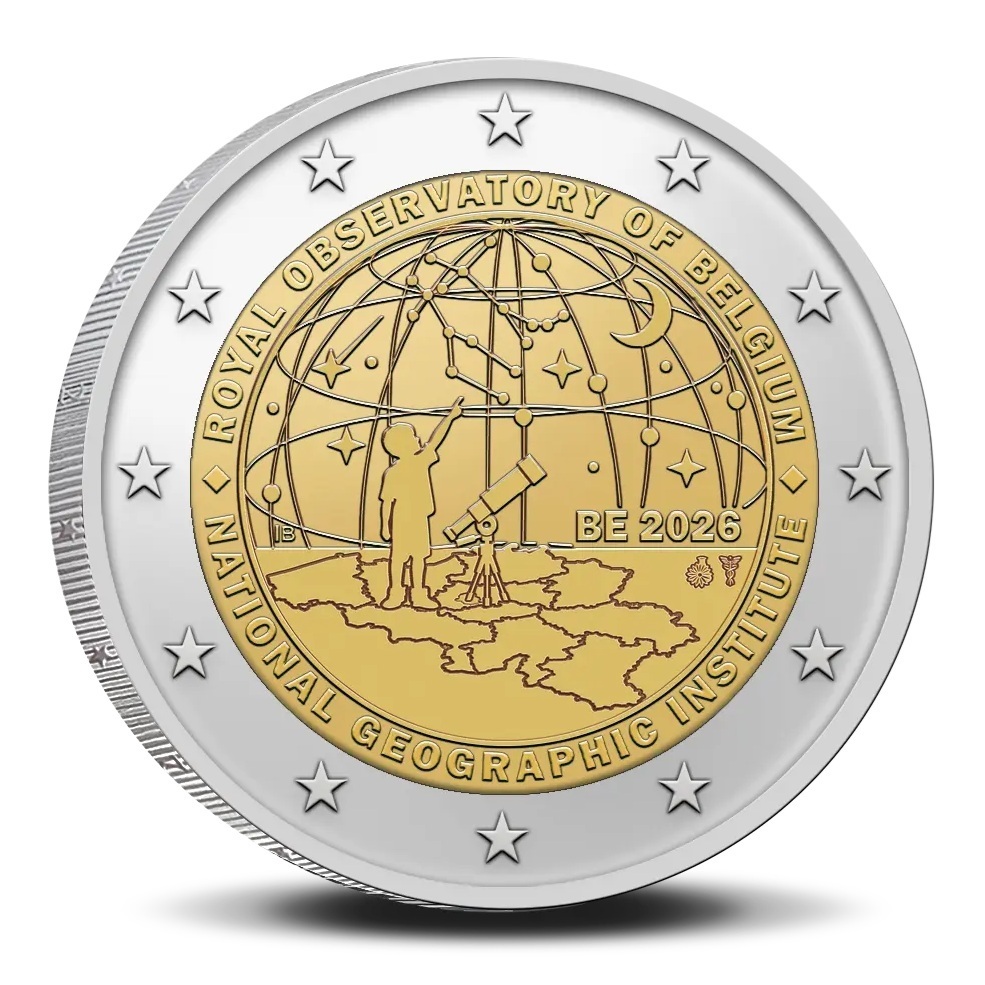 Belgique - Pièce 2 Euro 2026 cupro-nickel et nickel-laiton BU - Institut géographique national et observatoire royal de Belgique – Image 3