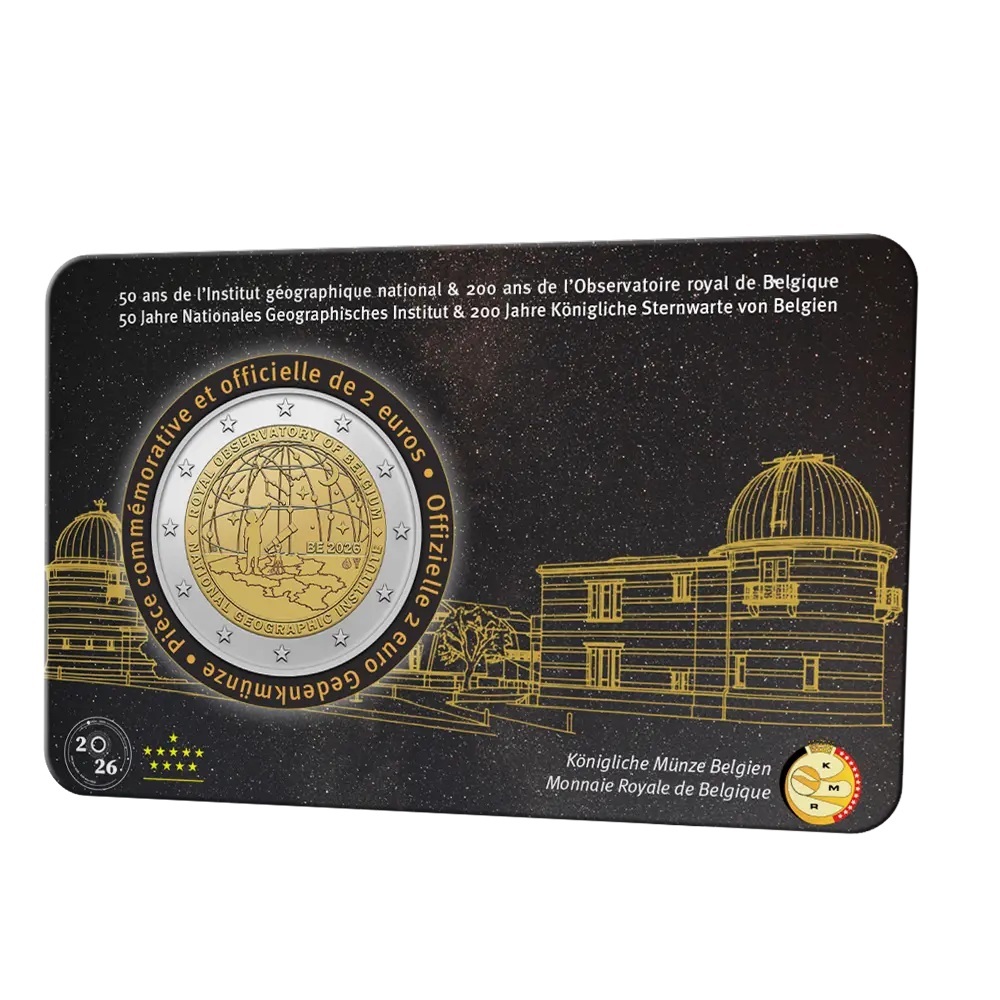 Belgique - Pièce 2 Euro 2026 cupro-nickel et nickel-laiton BU - Institut géographique national et observatoire royal de Belgique