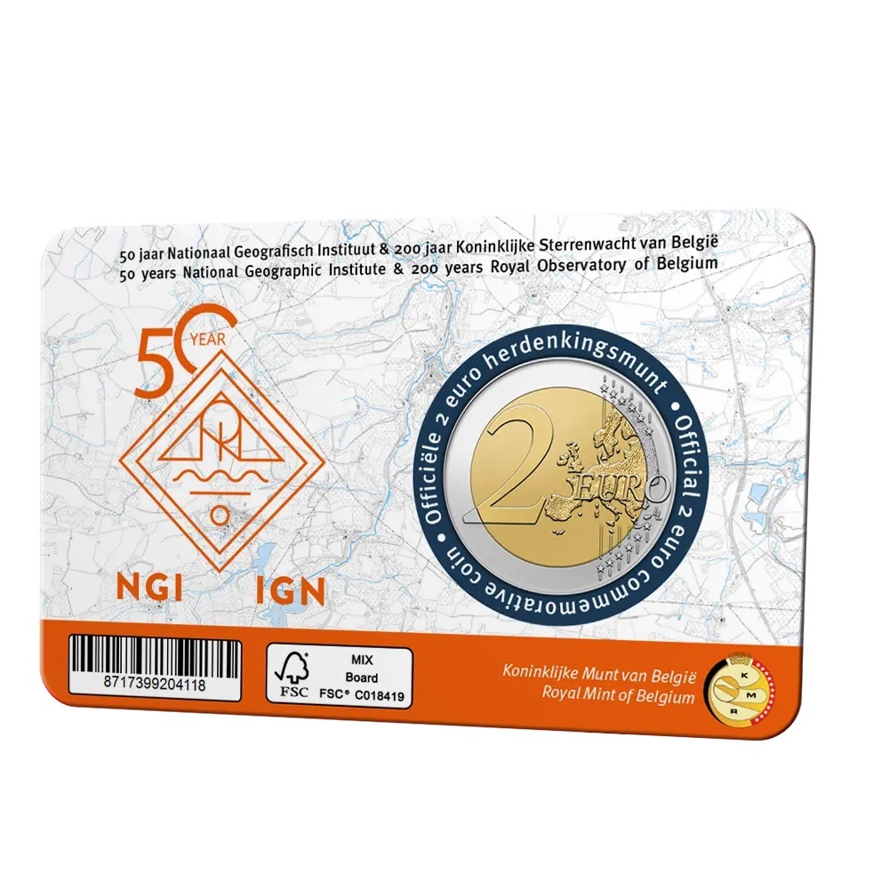 Belgique - Pièce 2 Euro 2026 cupro-nickel et nickel-laiton BU - Institut géographique national et observatoire royal de Belgique – Image 2