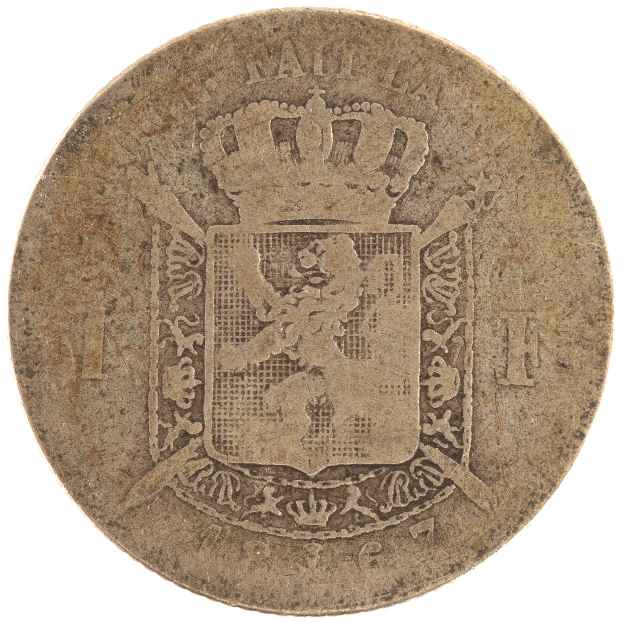 Belgique - Pièce 1 Franc 1867 argent - Léopold II / Armes belges