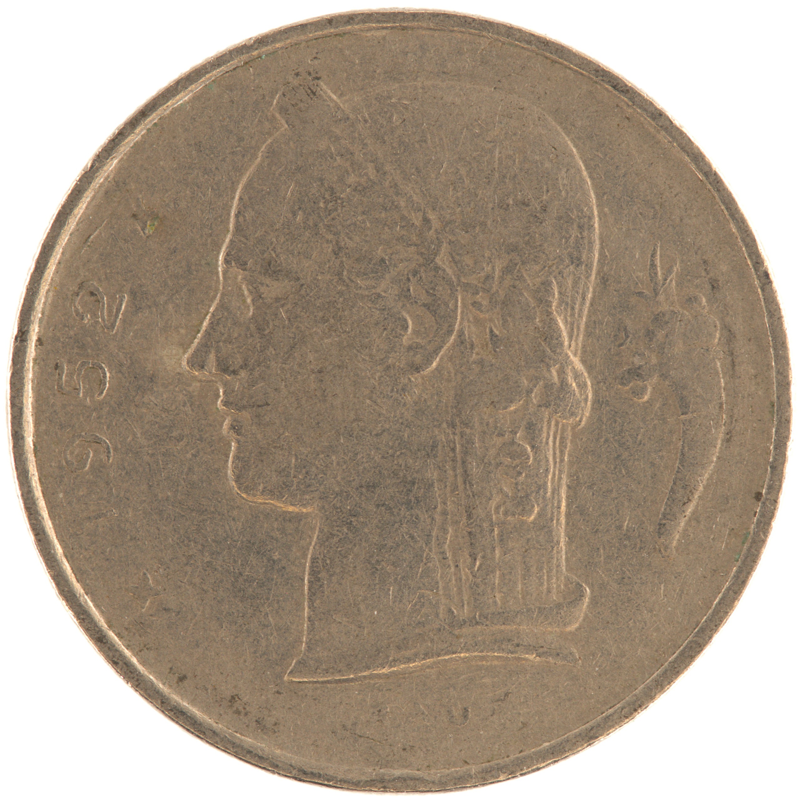 Belgique - Pièce 1 Franc 1952 cupro-nickel - Cérès / Rameau de chêne couronné, nom du pays émetteur en français