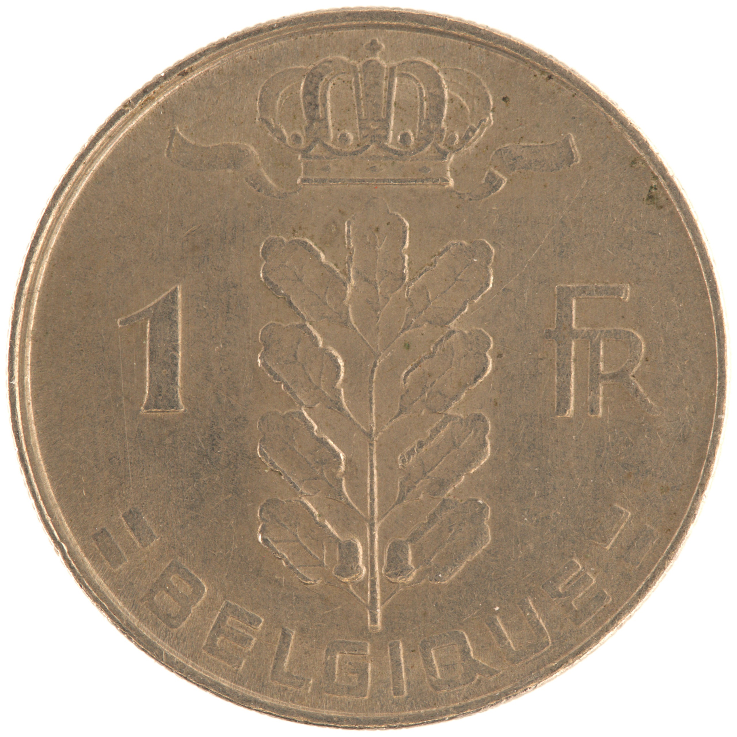 Belgique - Pièce 1 Franc 1975 cupro-nickel - Cérès / Rameau de chêne couronné, nom du pays émetteur en français – Image 2