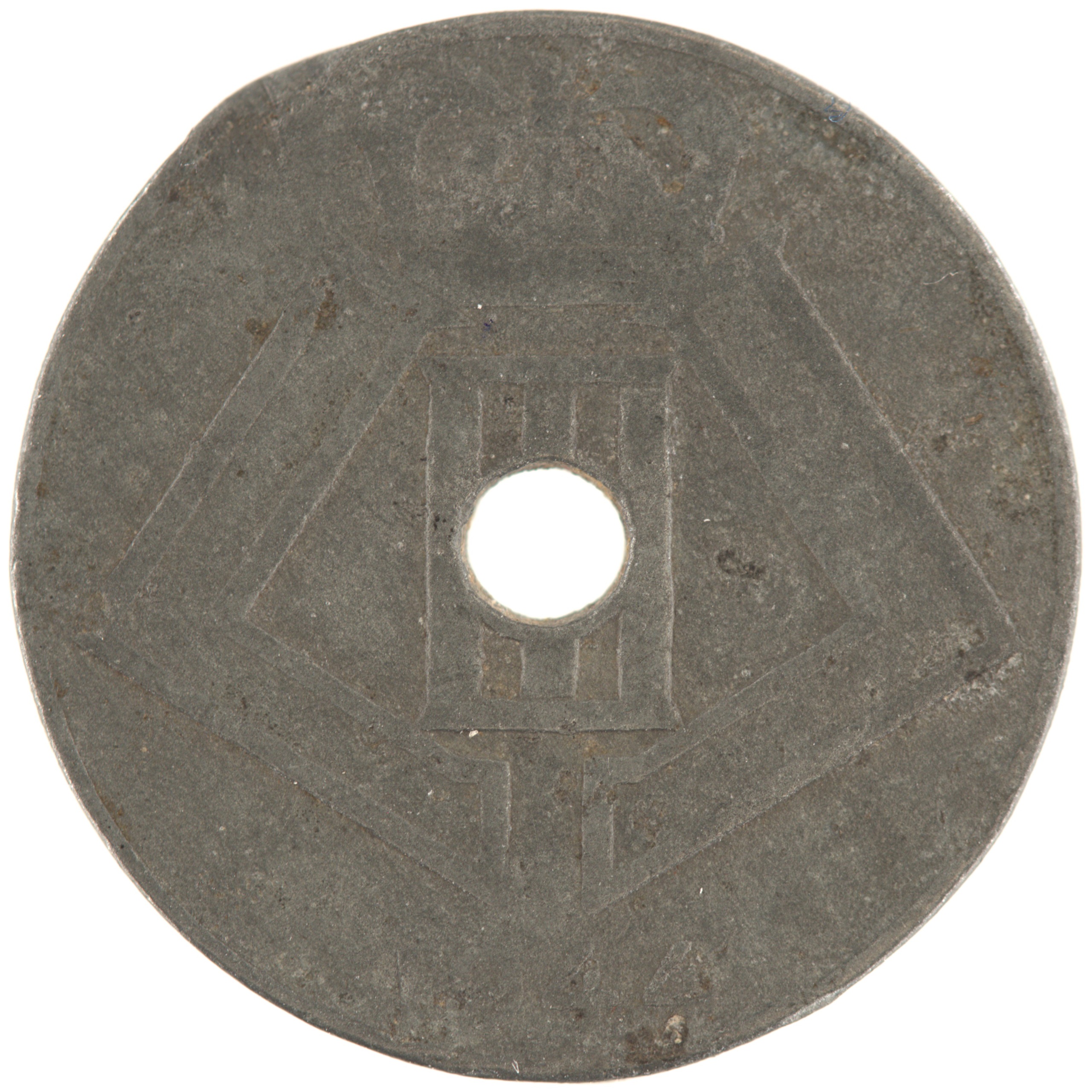 Belgique - Pièce 10 Centimes (ou 10 Centiemen) 1944 zinc - Ecus / Monogramme de Léopold III, nom du pays émetteur en néerlandais à gauche