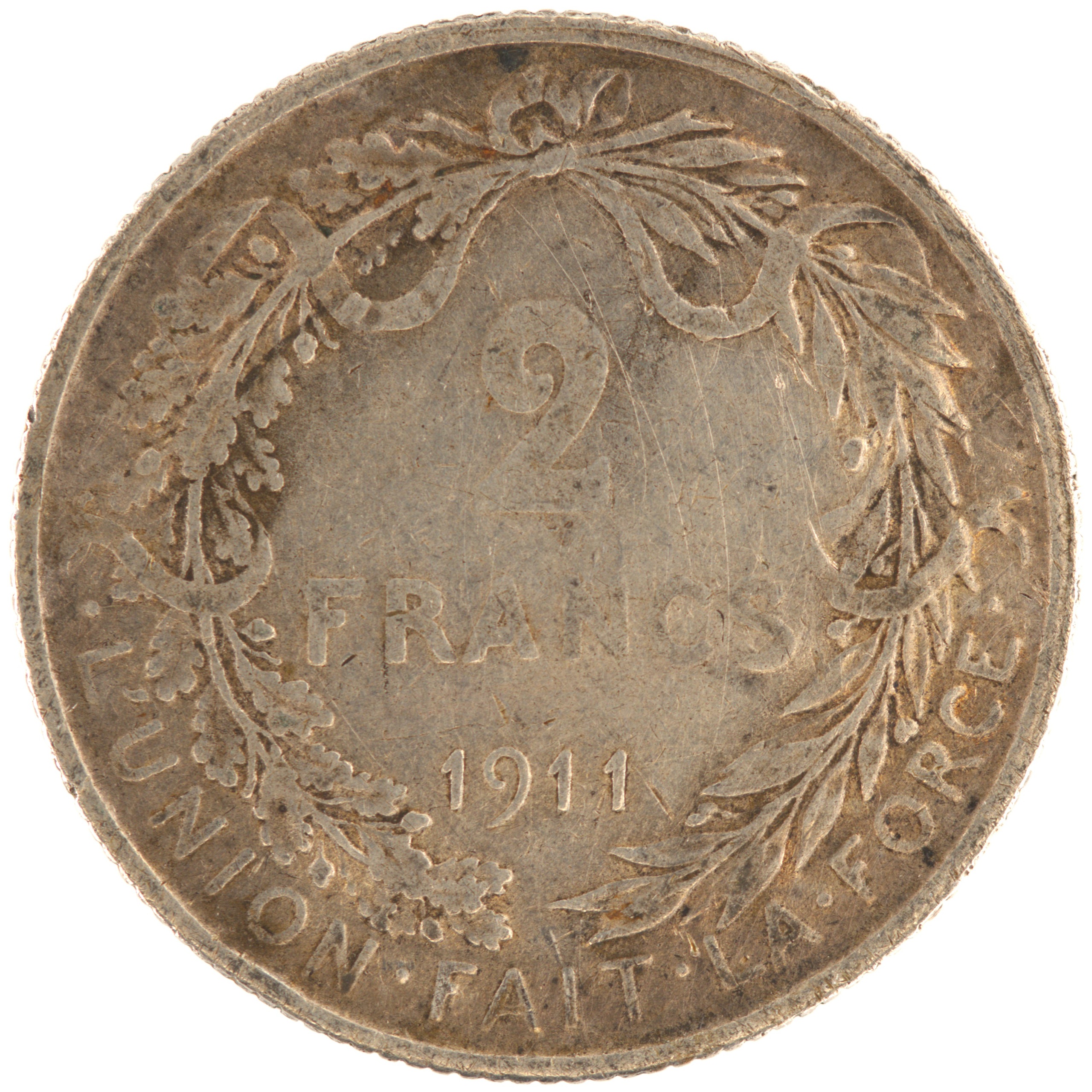 Belgique - Pièce 2 Francs 1911 argent - Albert
