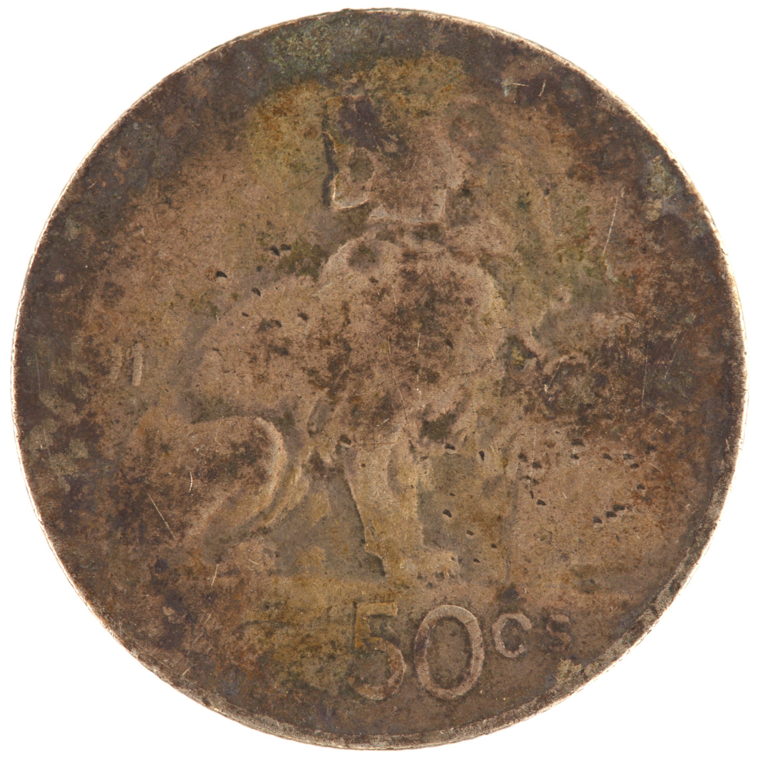 Belgique - Pièce 50 Centimes 1901 argent - Léopold II / Lion