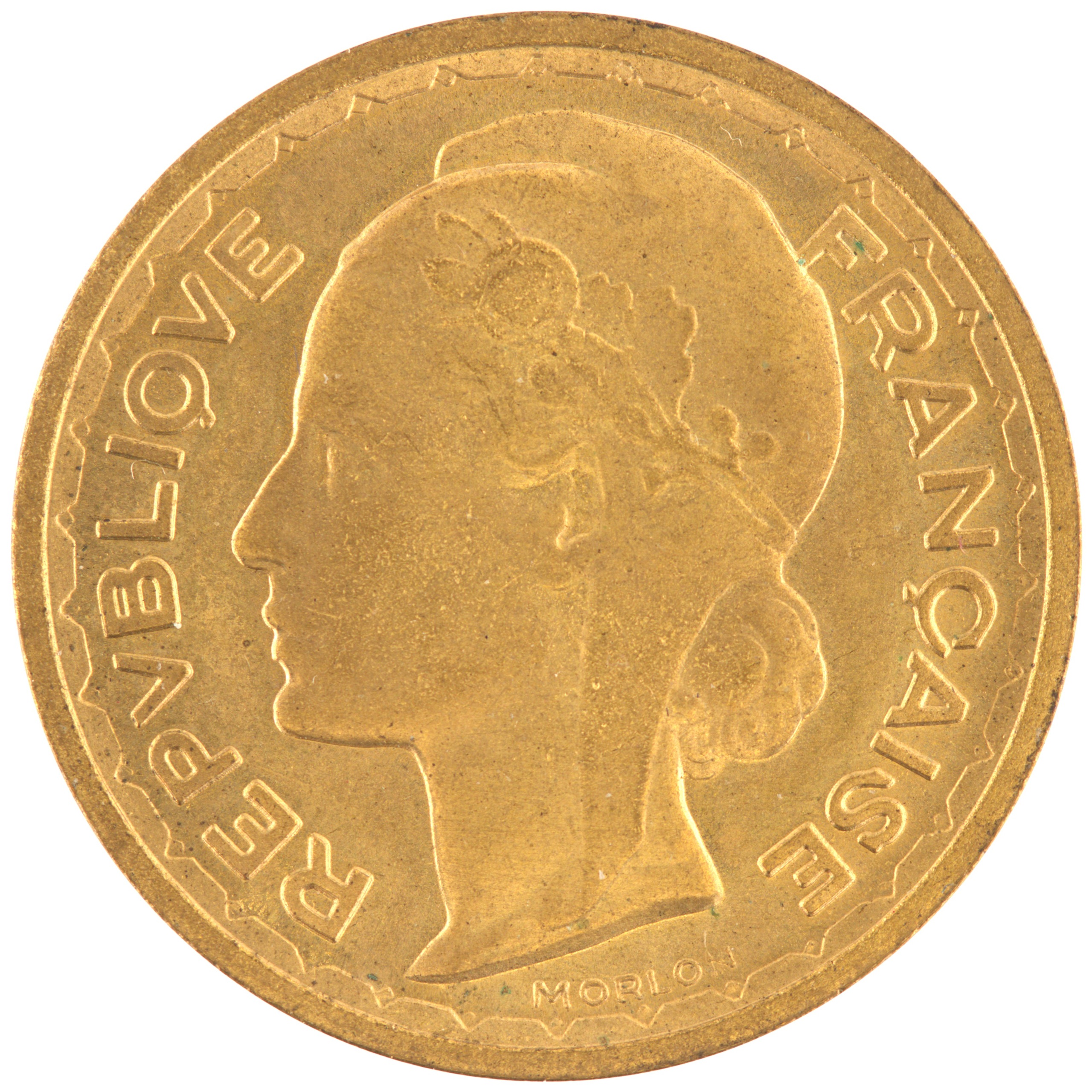 France - Pièce essai 20 Francs 1950 bronze-aluminium - Morlon – Image 2
