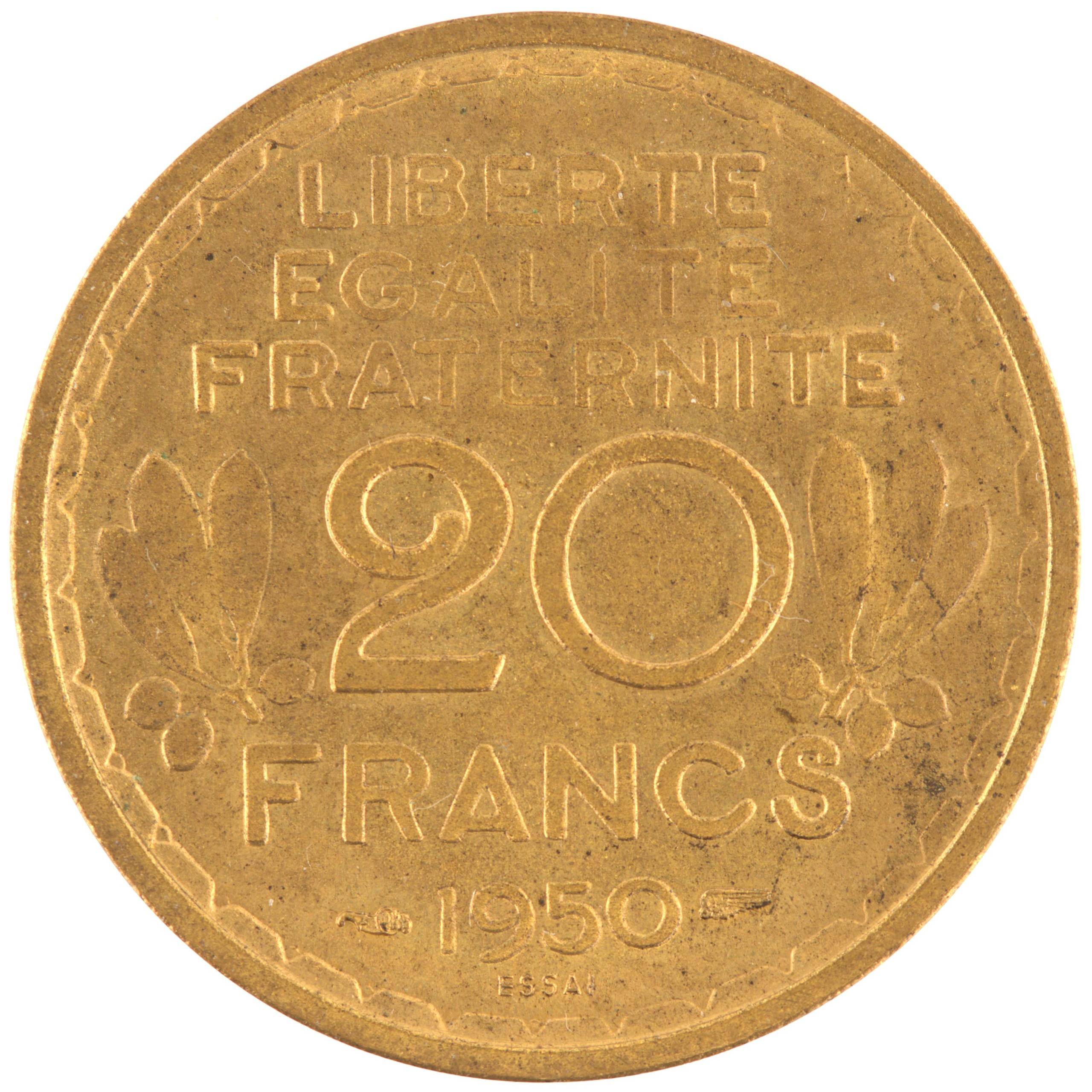 France - Pièce essai 20 Francs 1950 bronze-aluminium - Morlon
