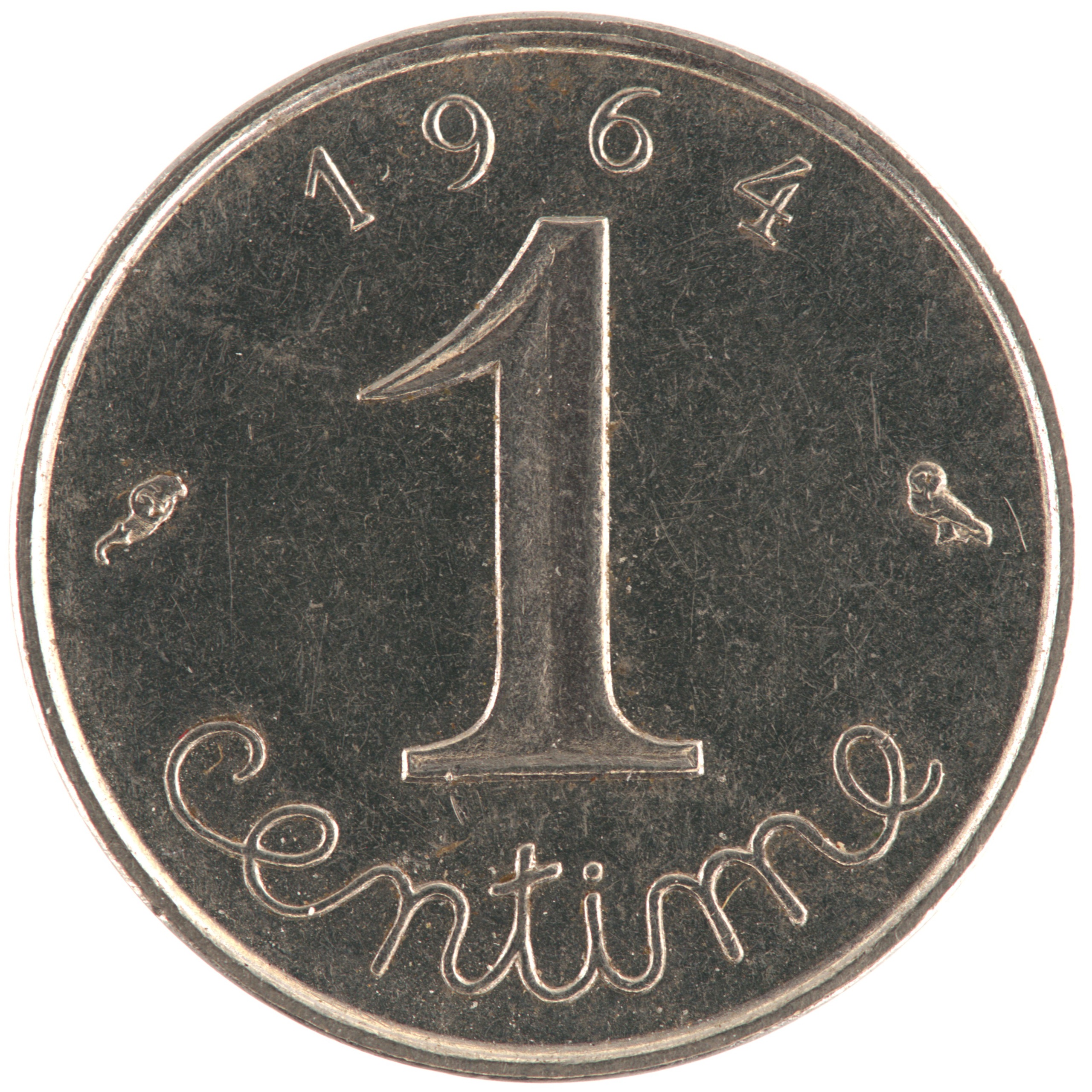 France - Pièce 1 Centime 1964 acier inoxydable - Epi
