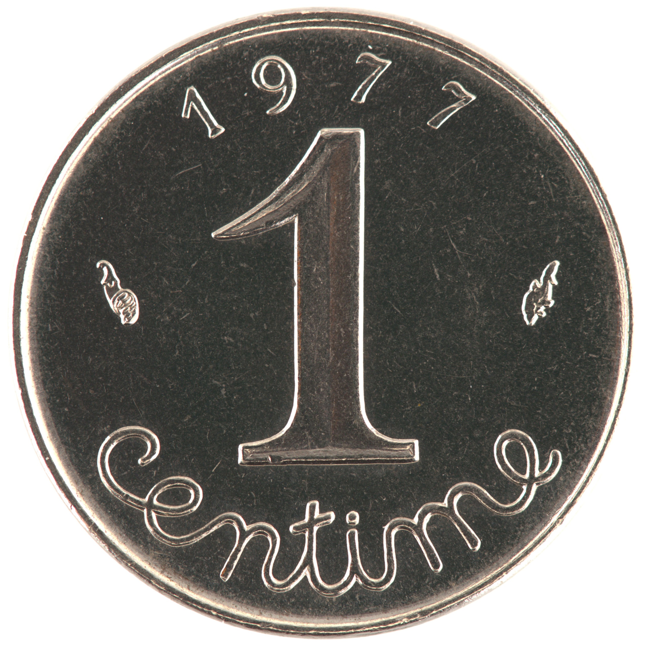 France - Pièce 1 Centime 1977 acier inoxydable - Epi