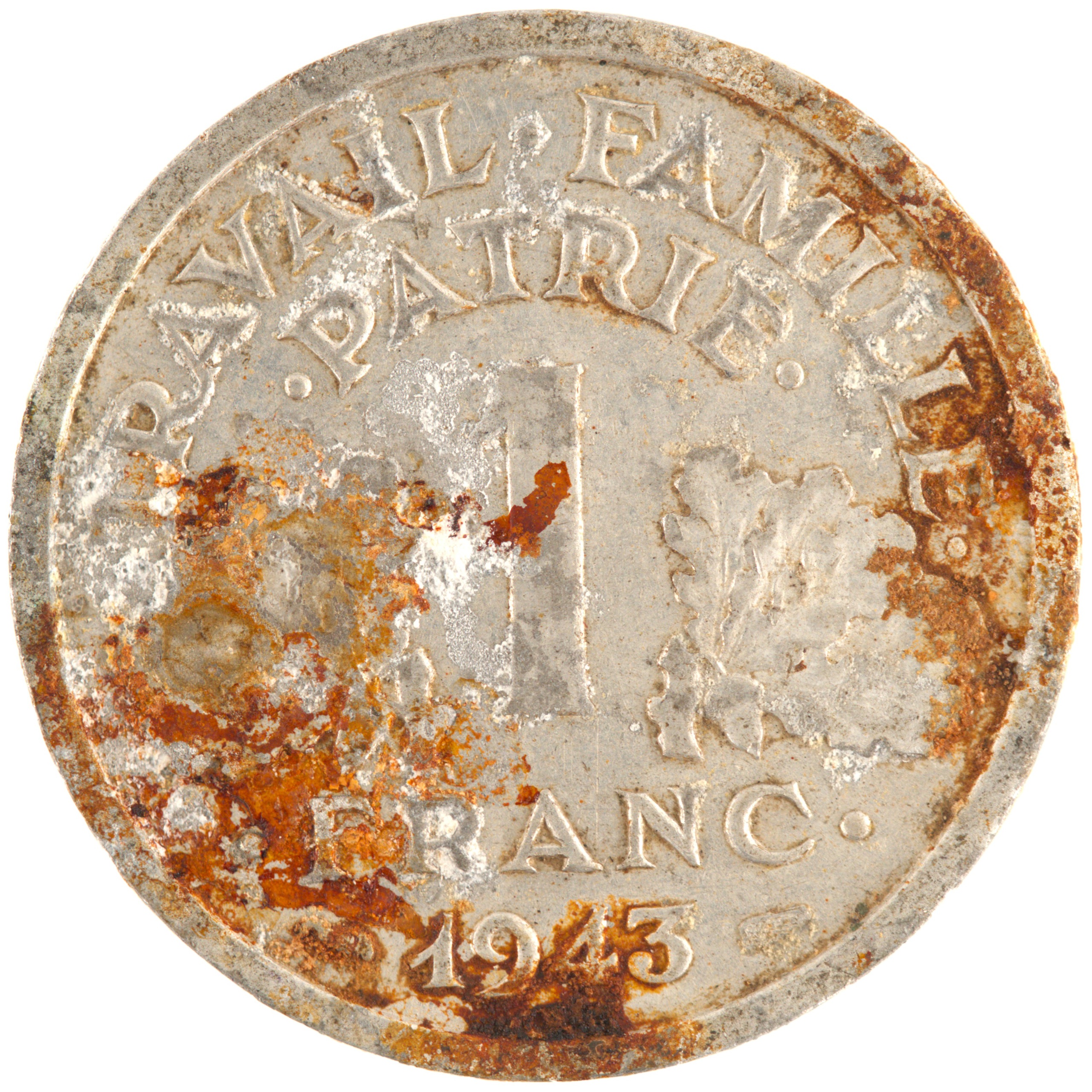 France - Pièce 1 Franc 1943 aluminium - Francisque, légère