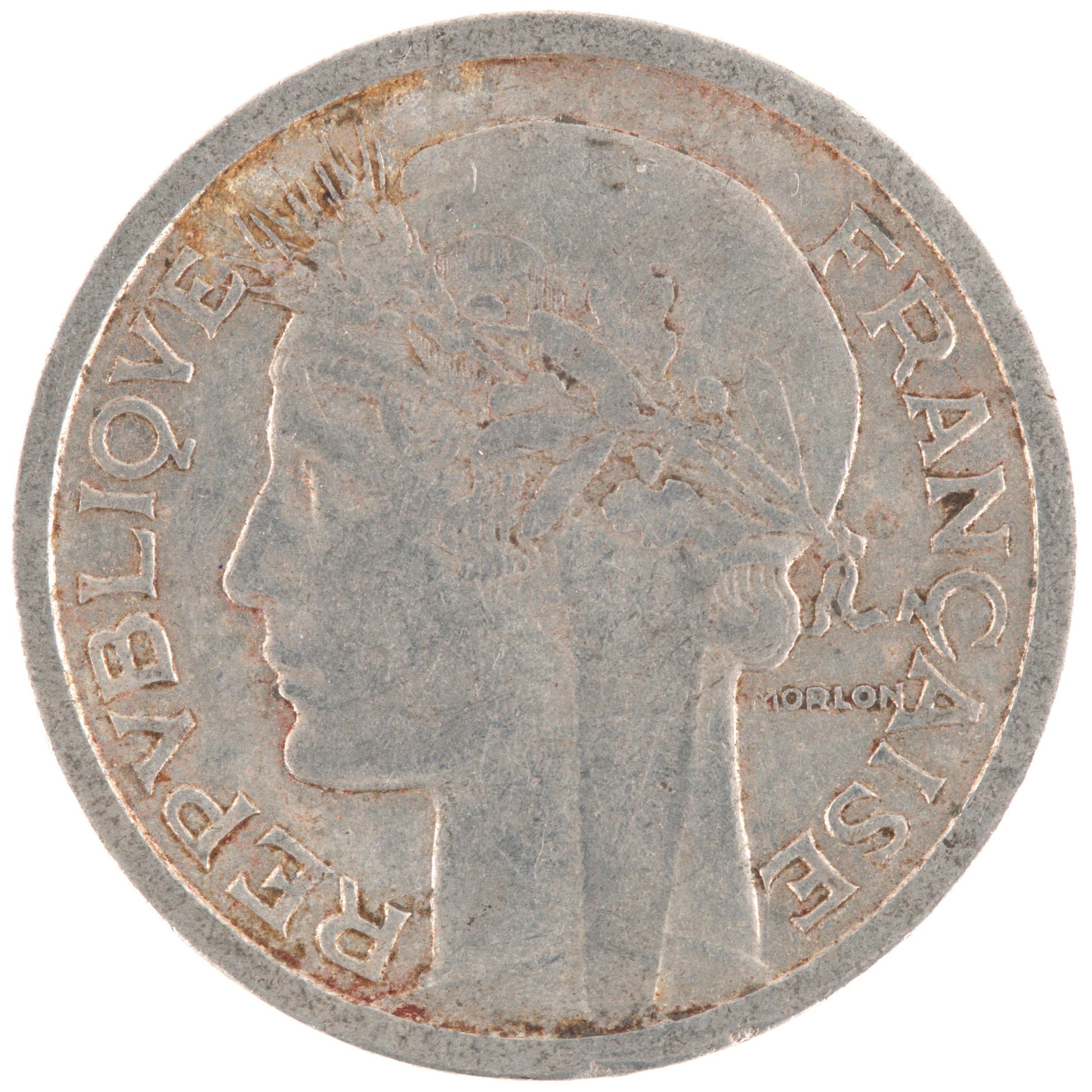 France - Pièce 1 Franc 1947 aluminium - Morlon, légère – Image 2