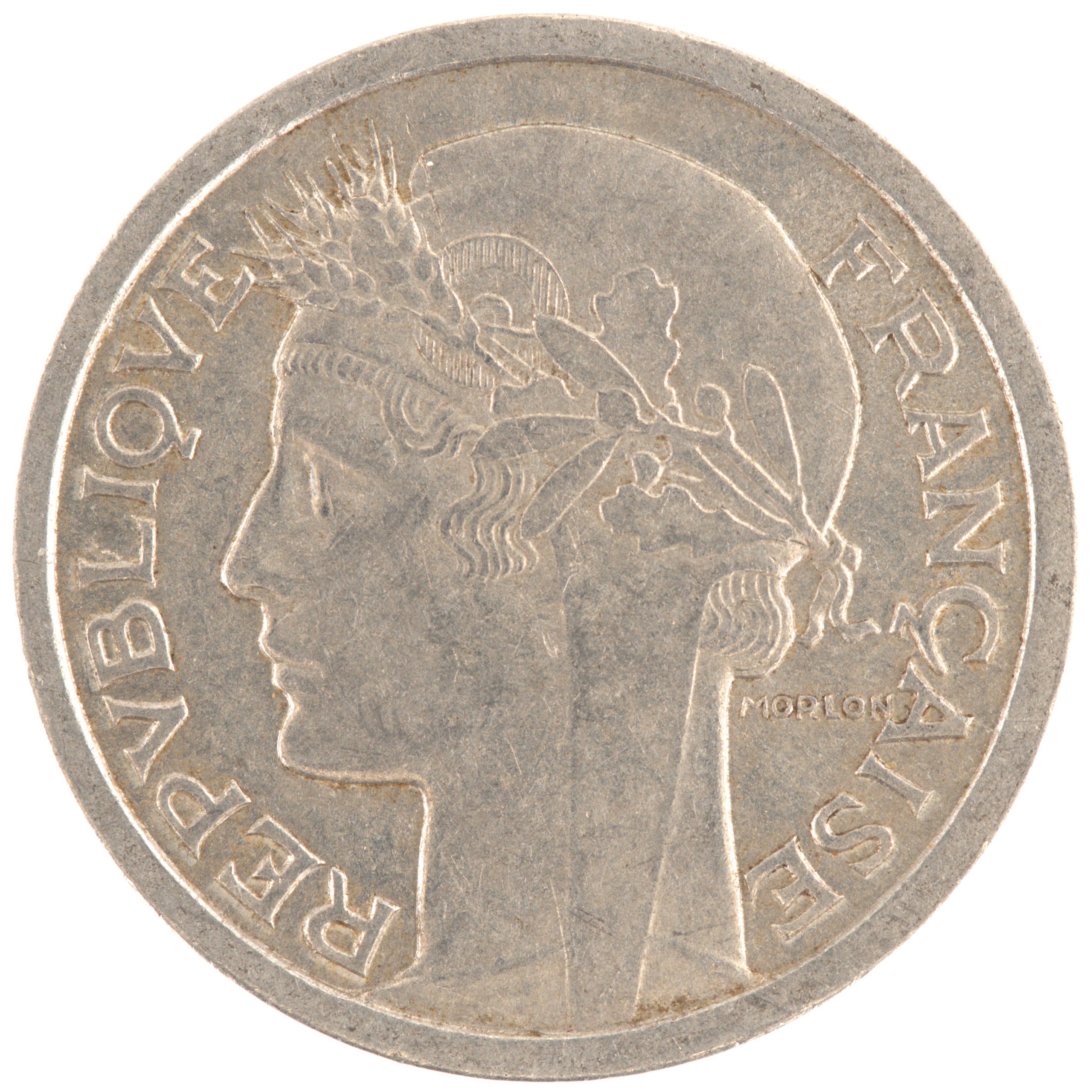France - Pièce 1 Franc 1957 aluminium - Morlon, légère – Image 2