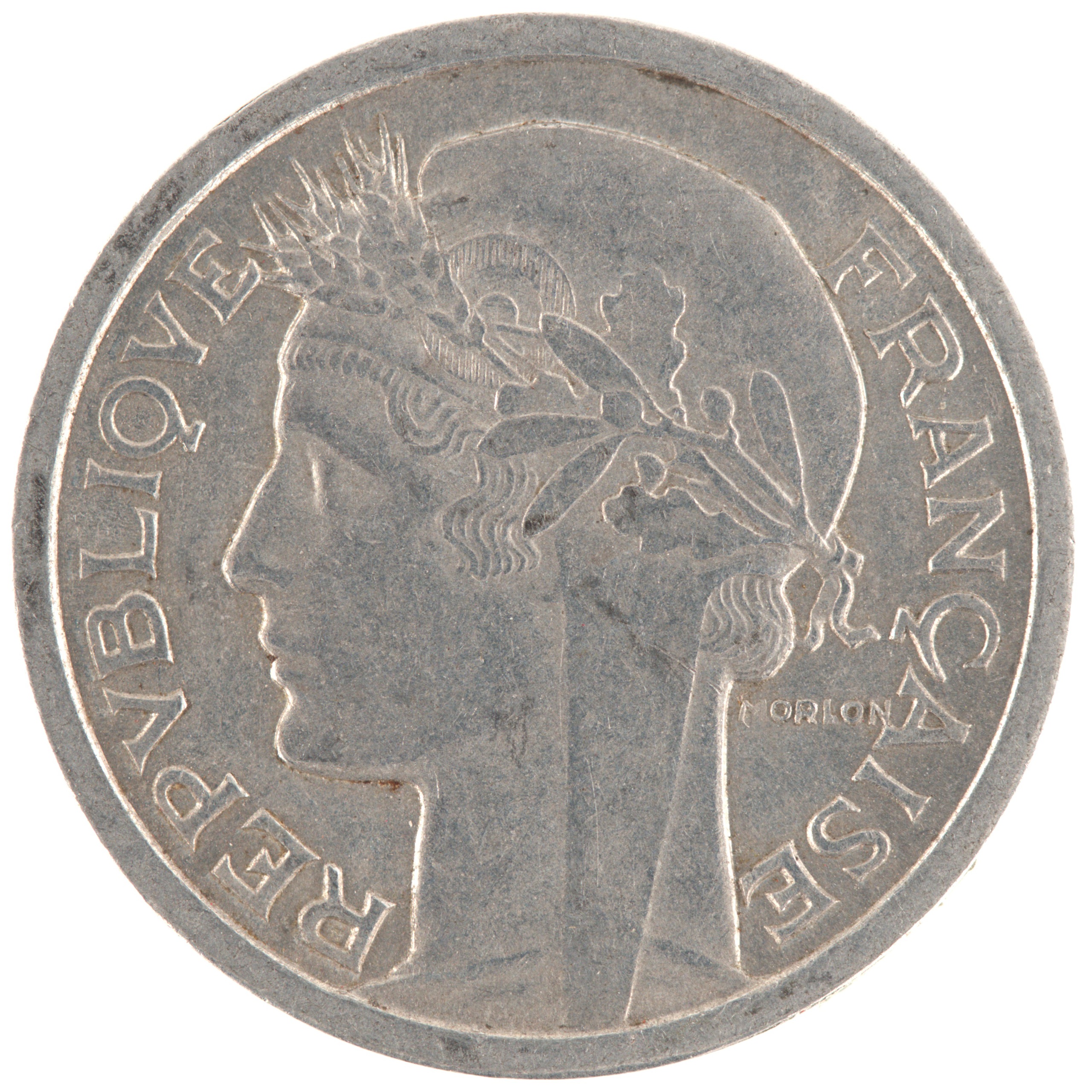 France - Pièce 1 Franc 1957 aluminium - Morlon, légère – Image 2