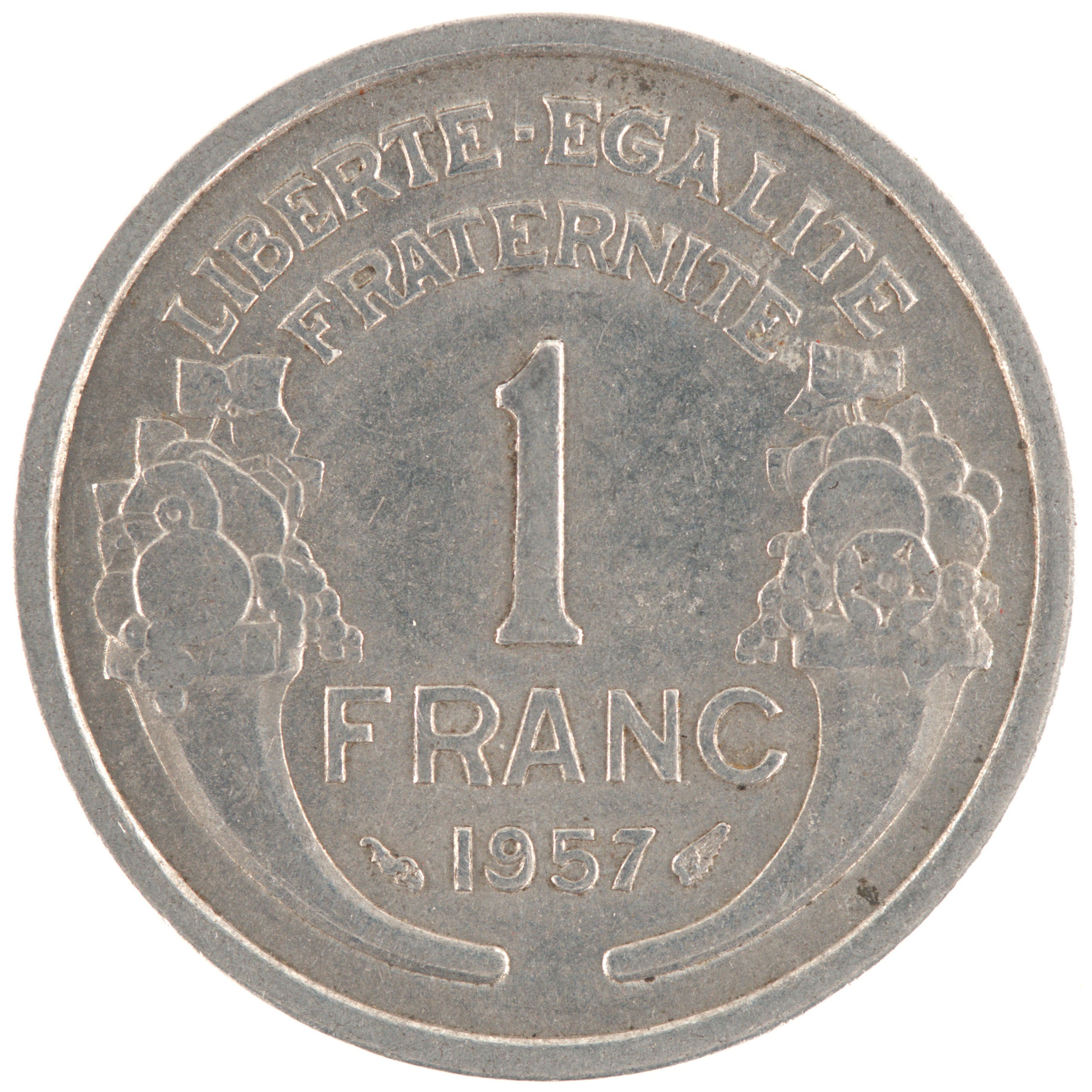 France - Pièce 1 Franc 1957 aluminium - Morlon, légère
