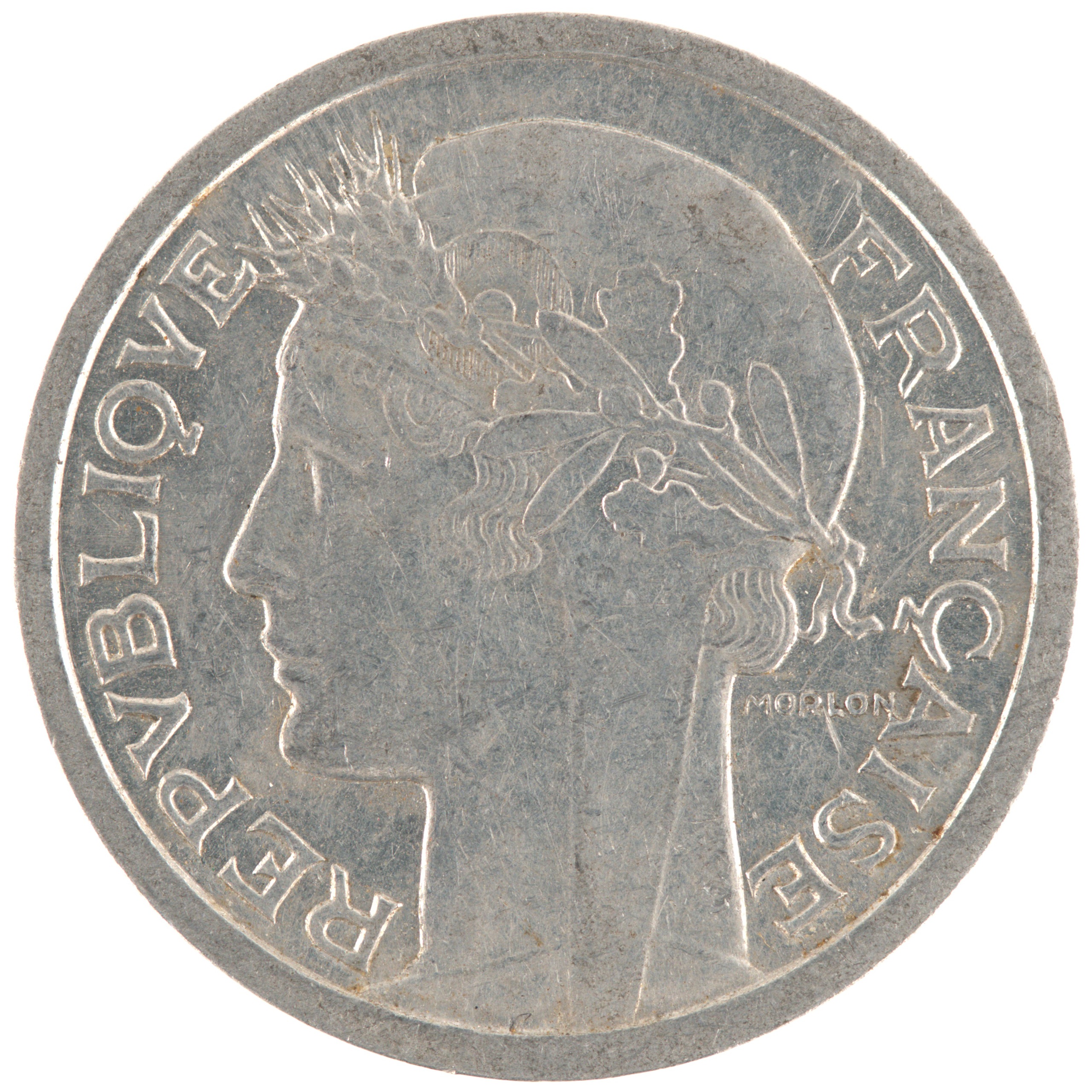 France - Pièce 1 Franc 1957 aluminium - Morlon, légère – Image 2