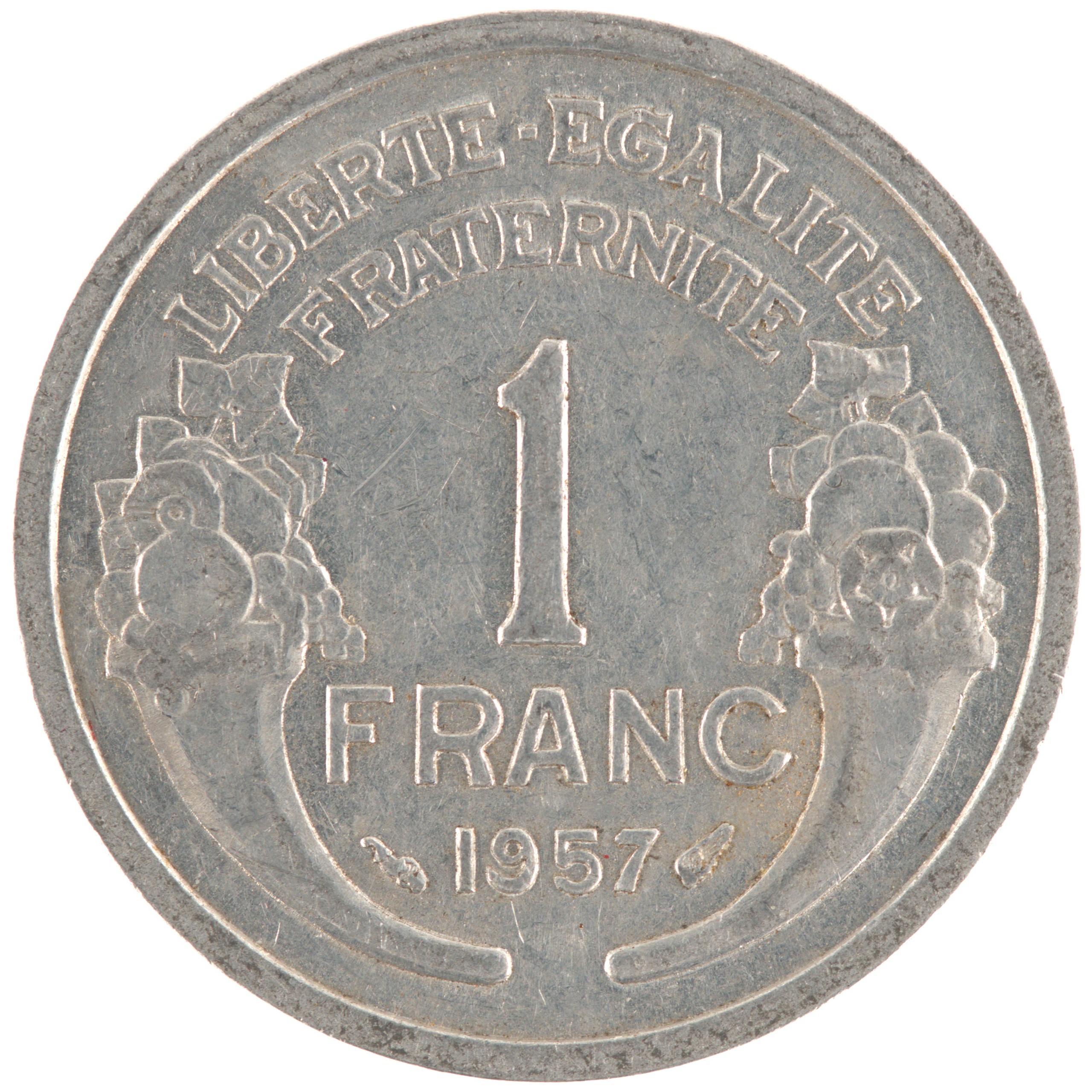 France - Pièce 1 Franc 1957 aluminium - Morlon, légère