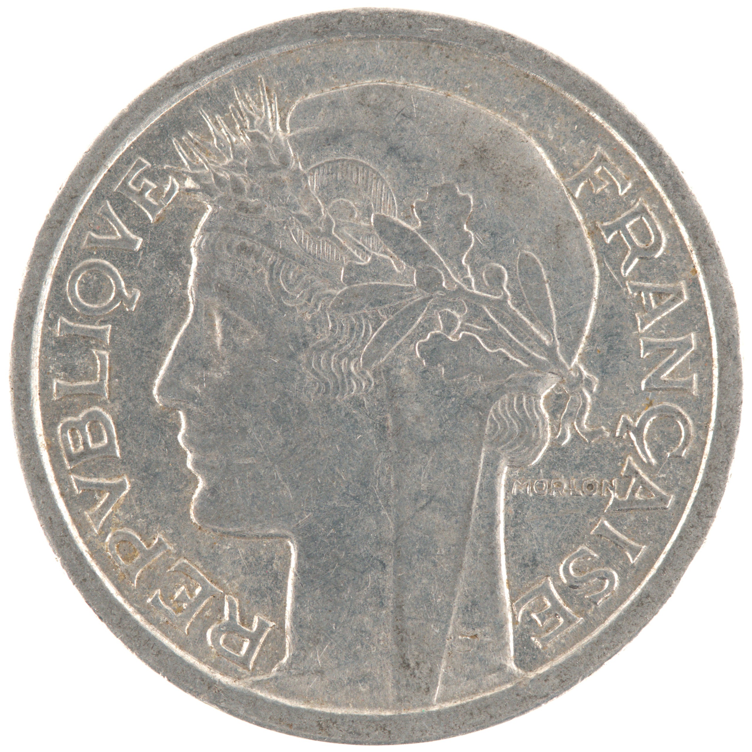 France - Pièce 1 Franc 1957 B aluminium - Morlon, légère – Image 2