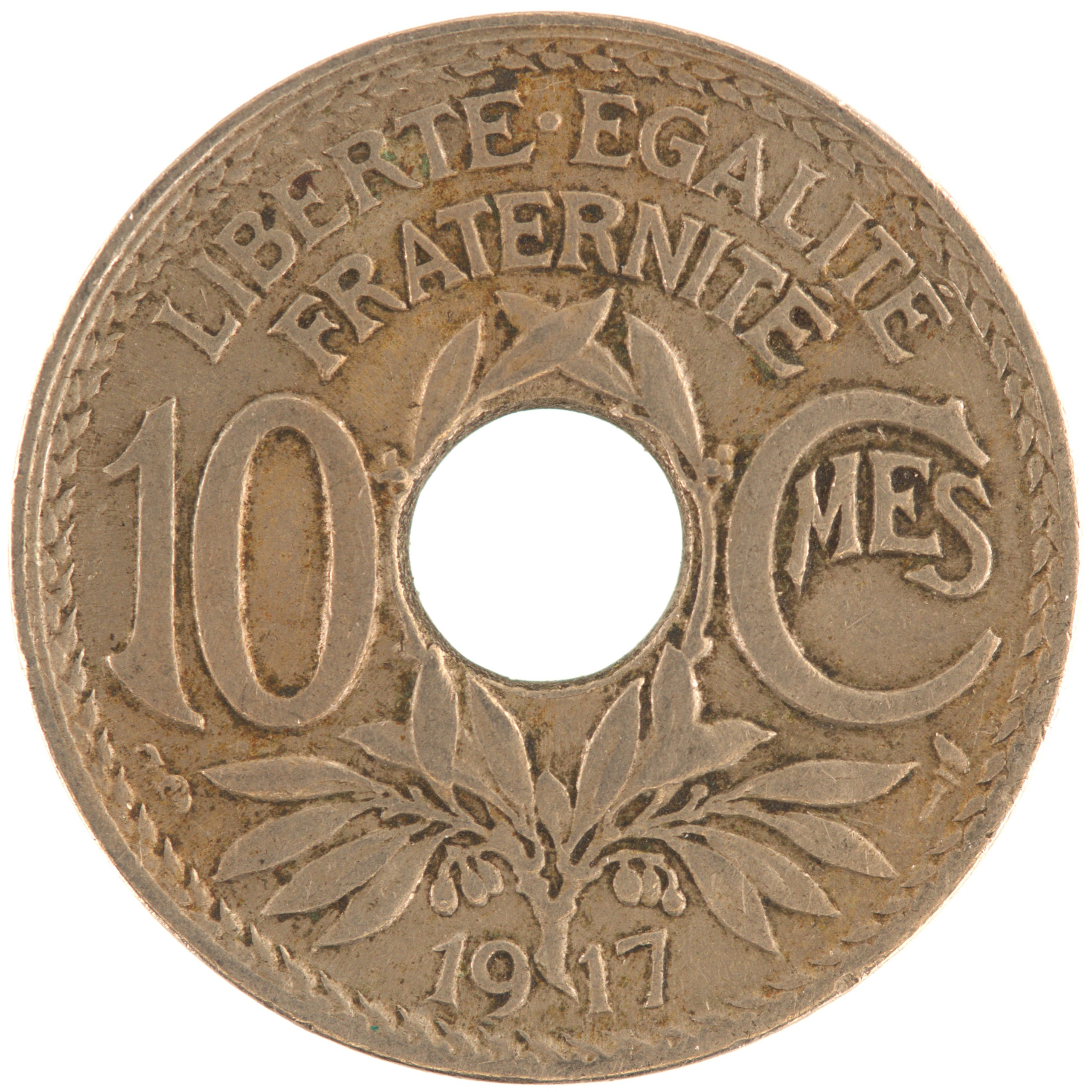 France - Pièce 10 Centimes 1917 cupro-nickel - Lindauer