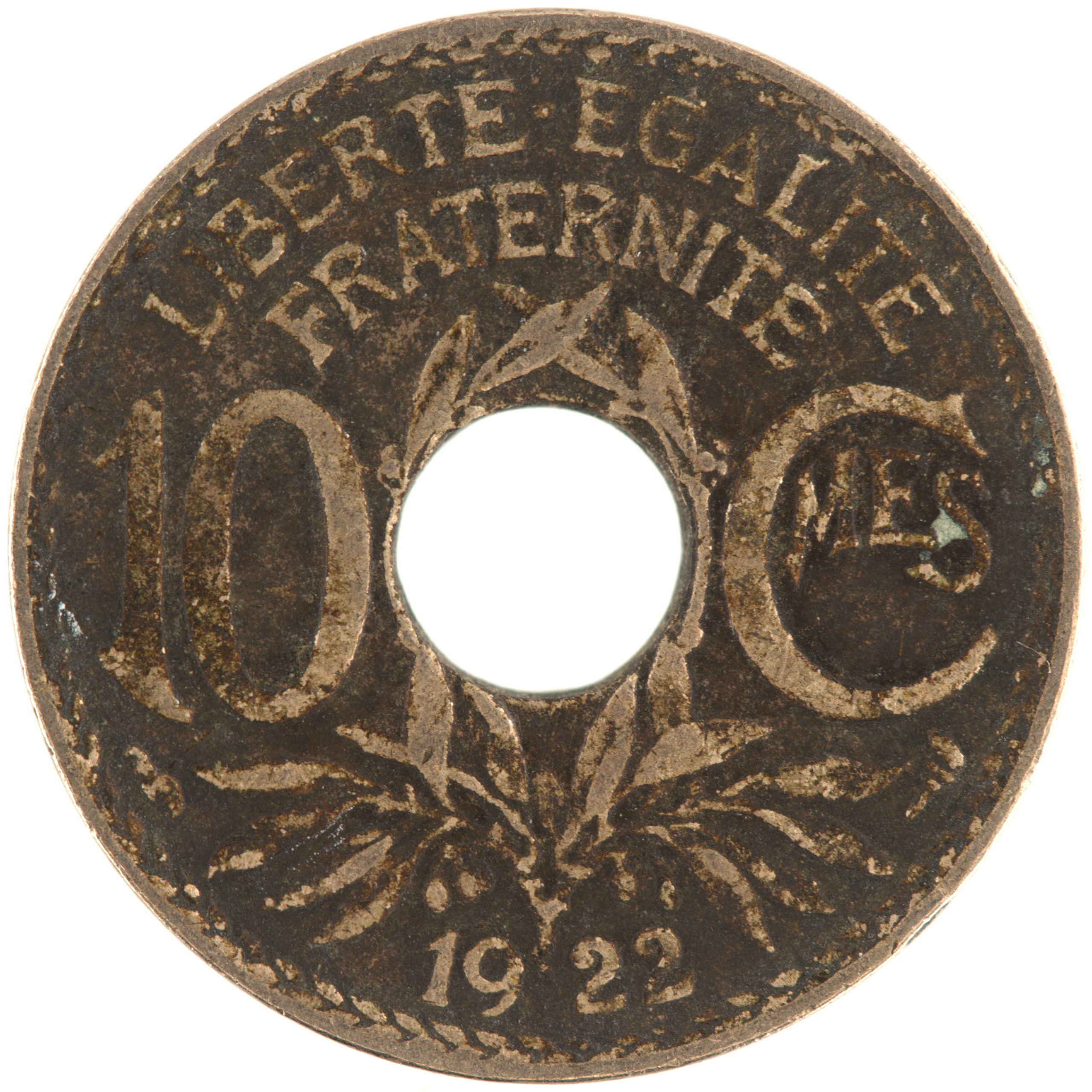France - Pièce 10 Centimes 1922 cupro-nickel - Lindauer