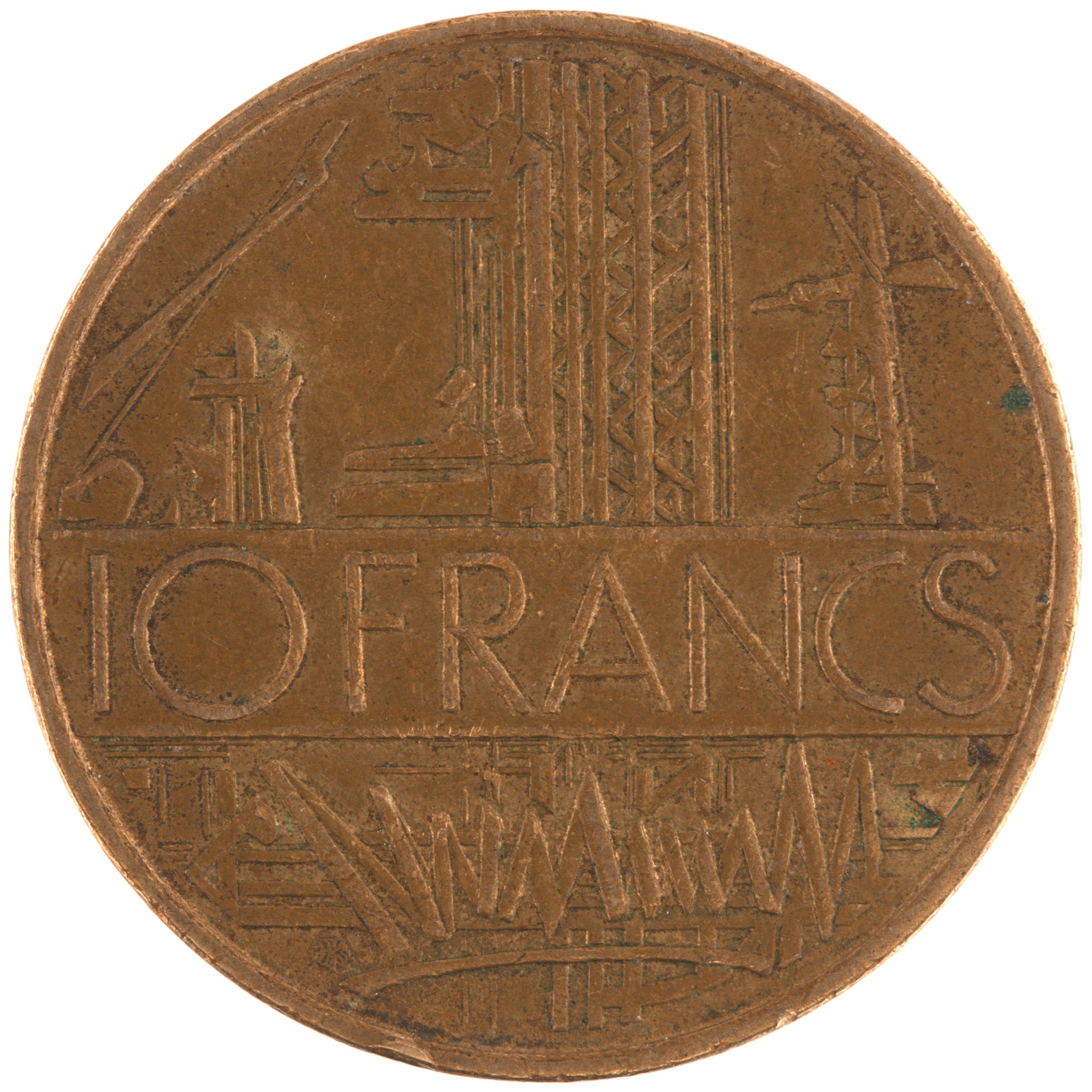 France - Pièce 10 Francs 1987 cuivre-nickel-aluminium - Mathieu (tranche A) – Image 2