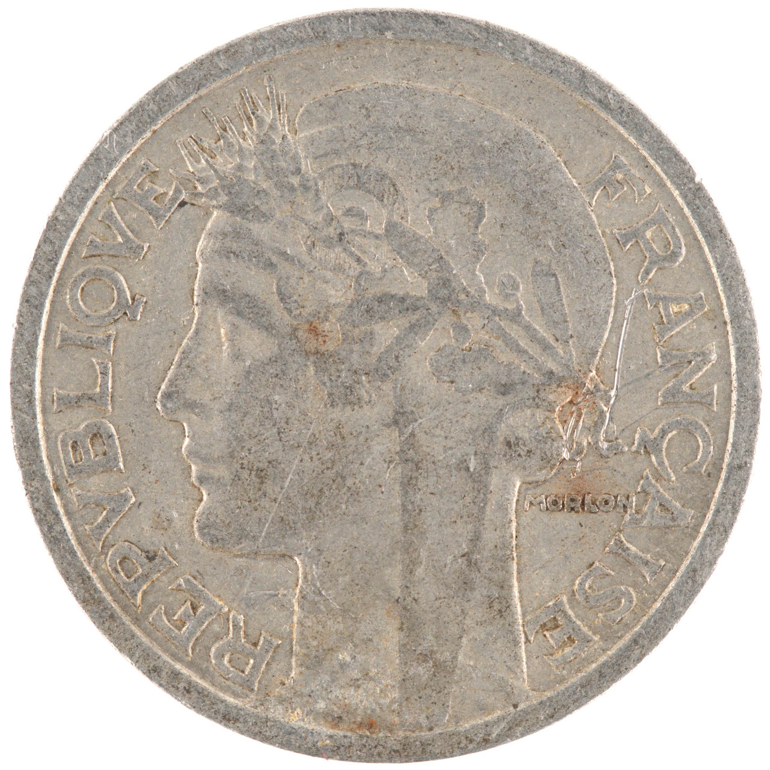 France - Pièce 2 Francs 1941 aluminium - Morlon – Image 2