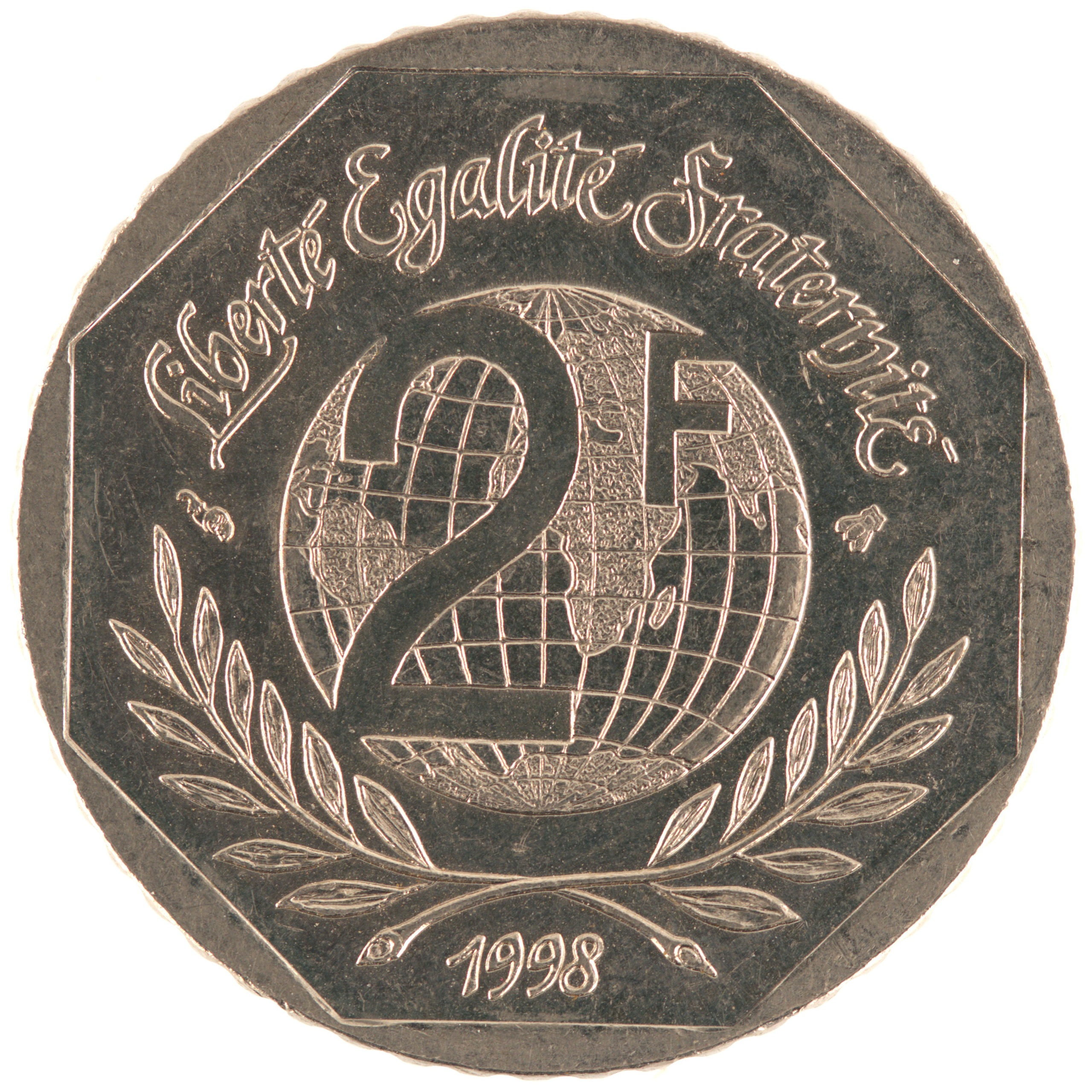 France - Pièce 2 Francs 1998 nickel - René Cassin