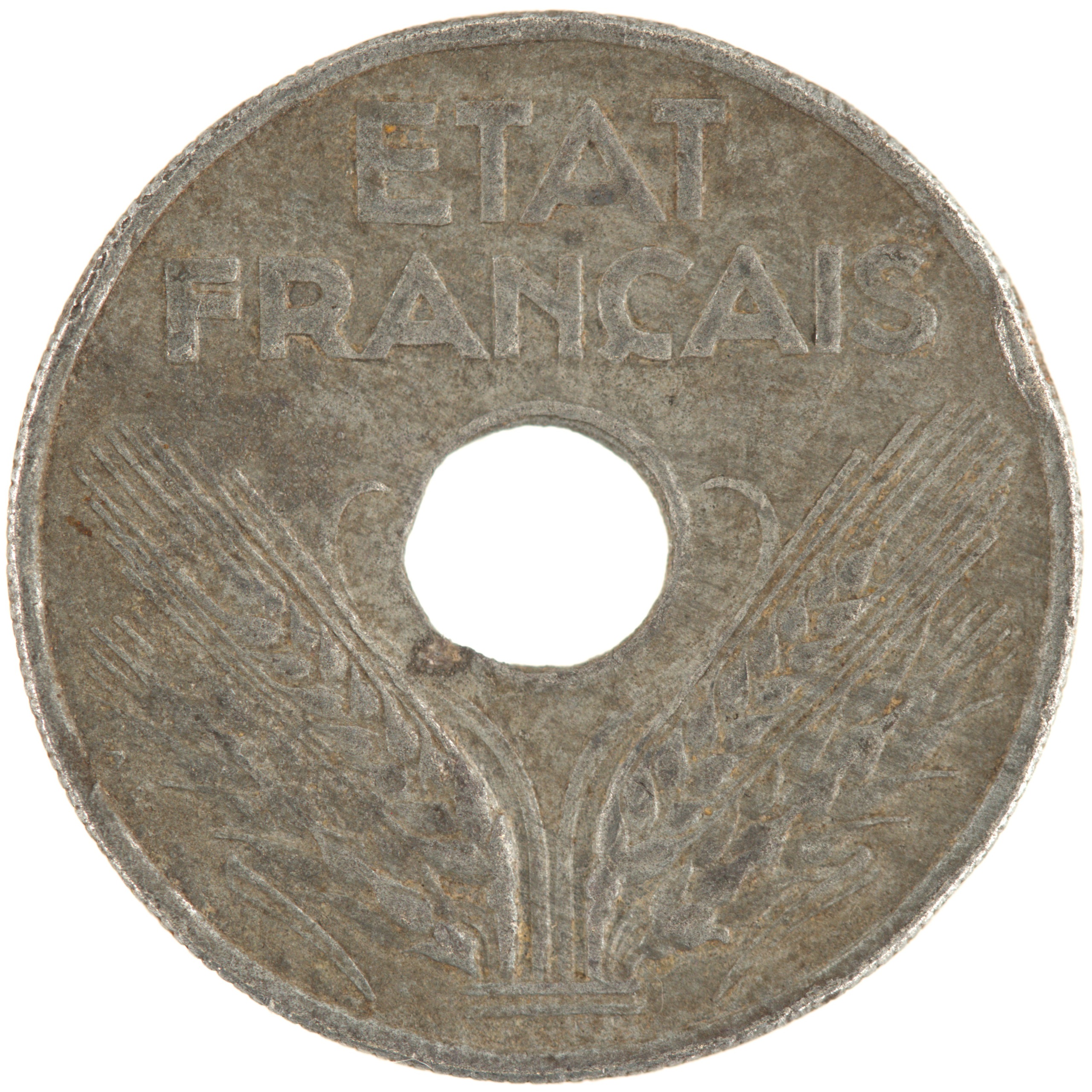 France - Pièce 20 Centimes 1943 zinc - Etat Français, lourde – Image 2