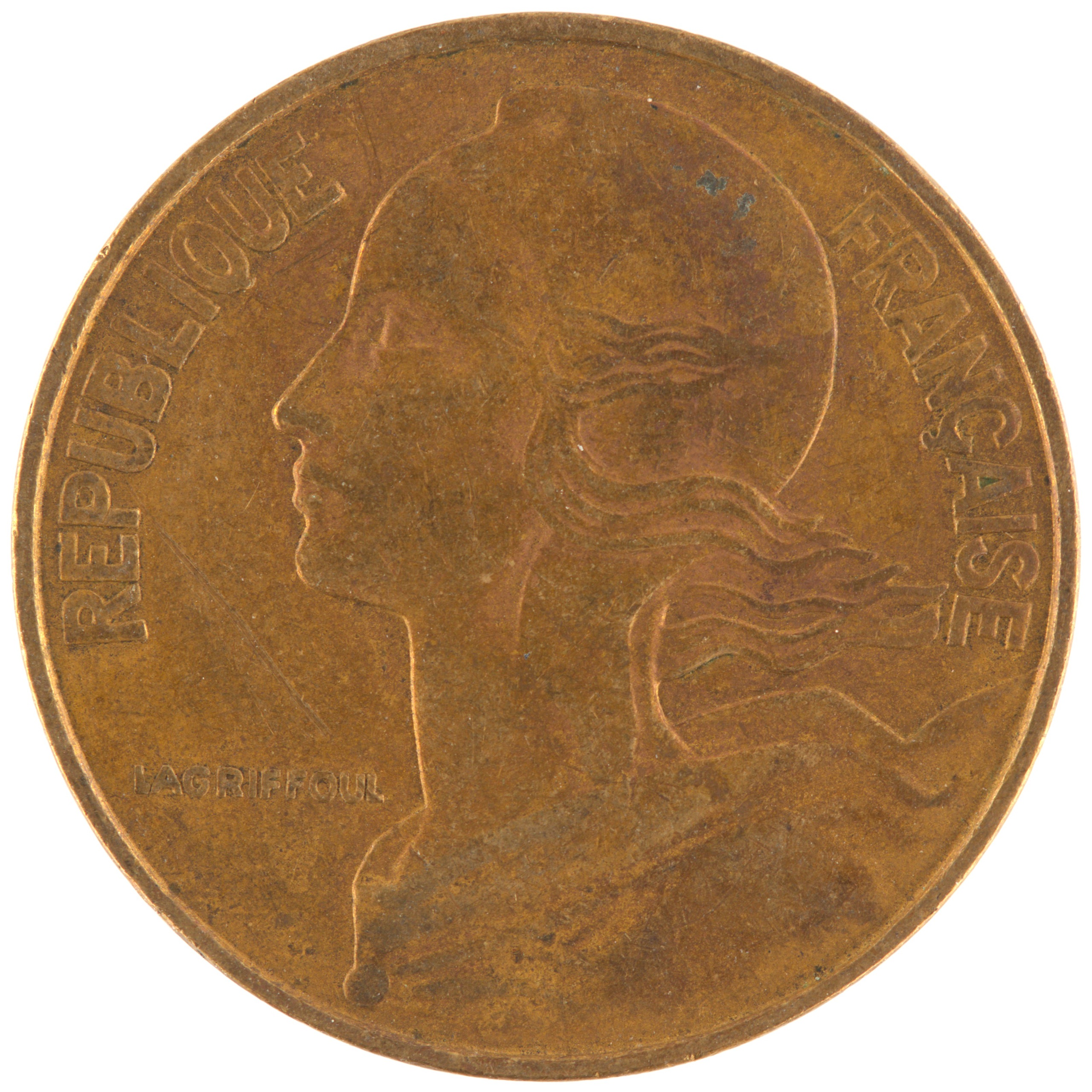 France - Pièce 20 Centimes 1965 bronze-aluminium - Marianne – Image 2