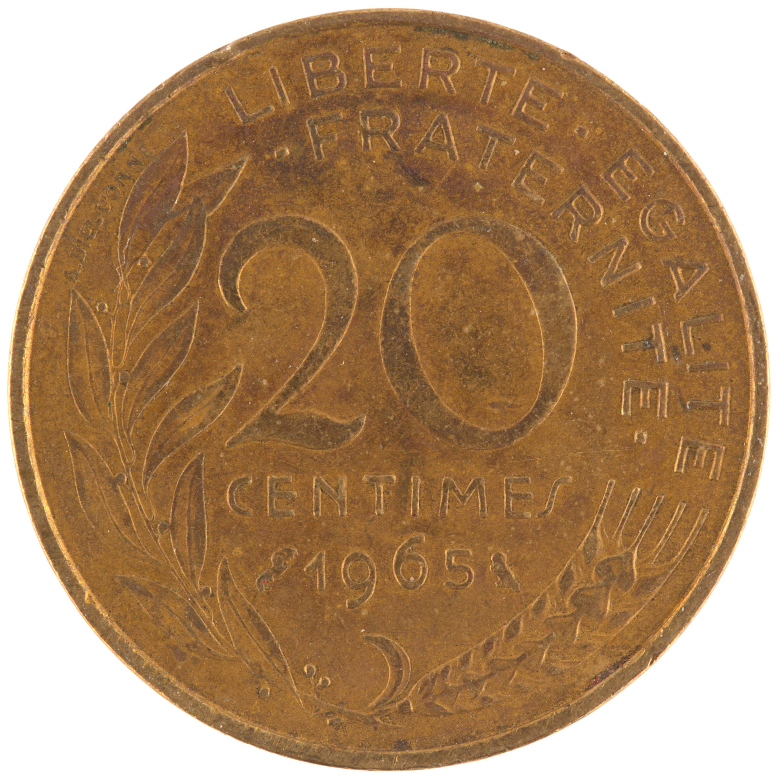 France - Pièce 20 Centimes 1965 bronze-aluminium - Marianne