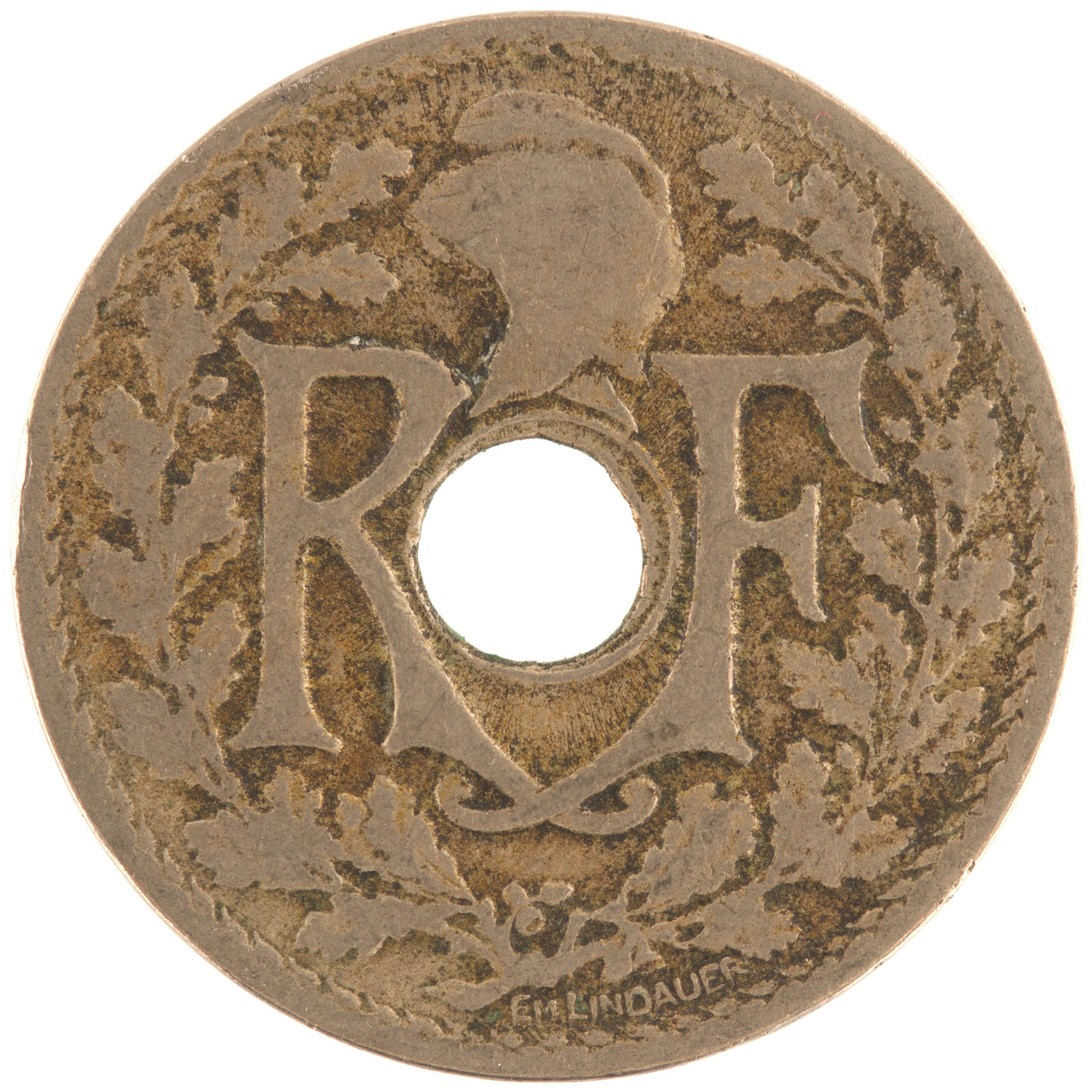 France - Pièce 25 Centimes 1917 cupro-nickel - Lindauer – Image 2
