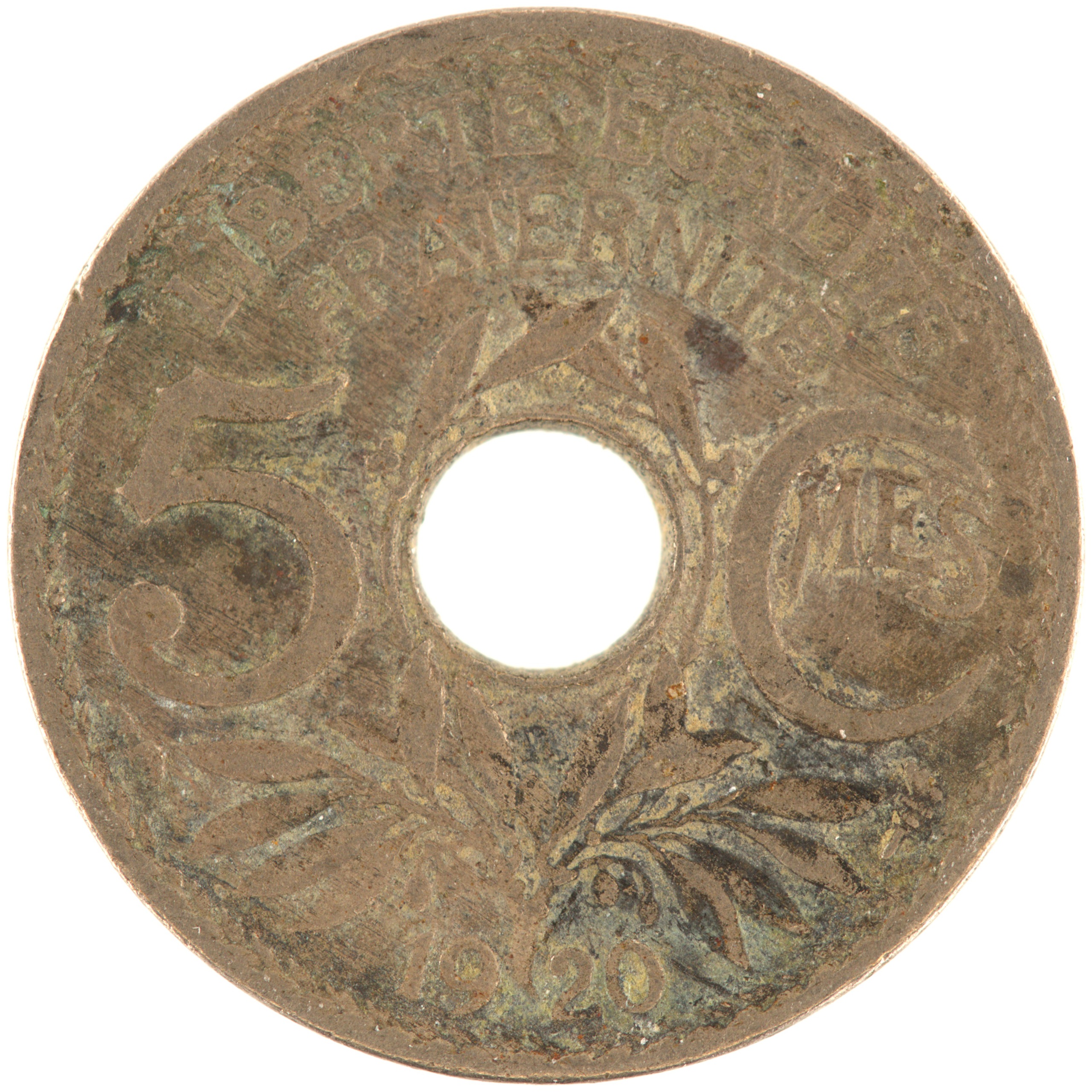 France - Pièce 5 Centimes 1920 cupro-nickel - Lindauer, grand module