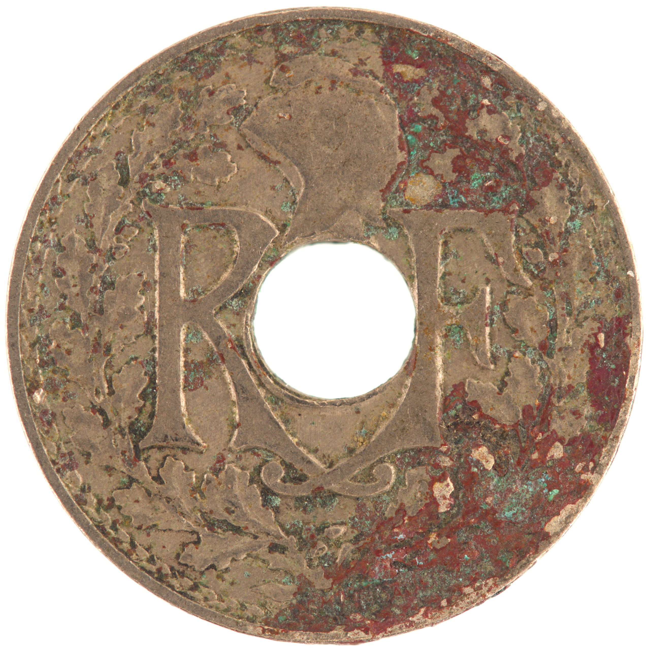 France - Pièce 5 Centimes 1924 cupro-nickel - Lindauer, petit module (éclair) – Image 2