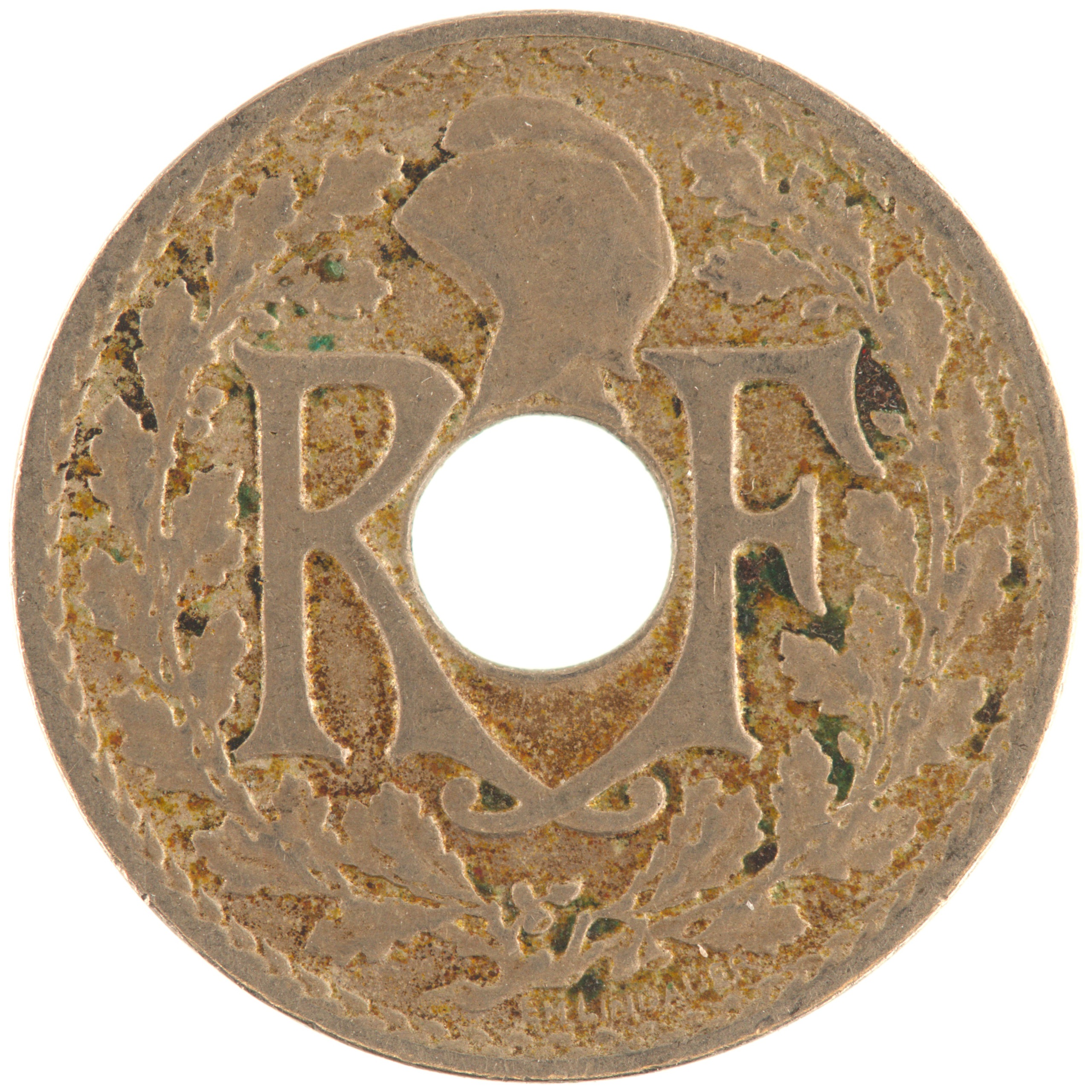France - Pièce 5 Centimes 1924 cupro-nickel - Lindauer, petit module (éclair) – Image 2
