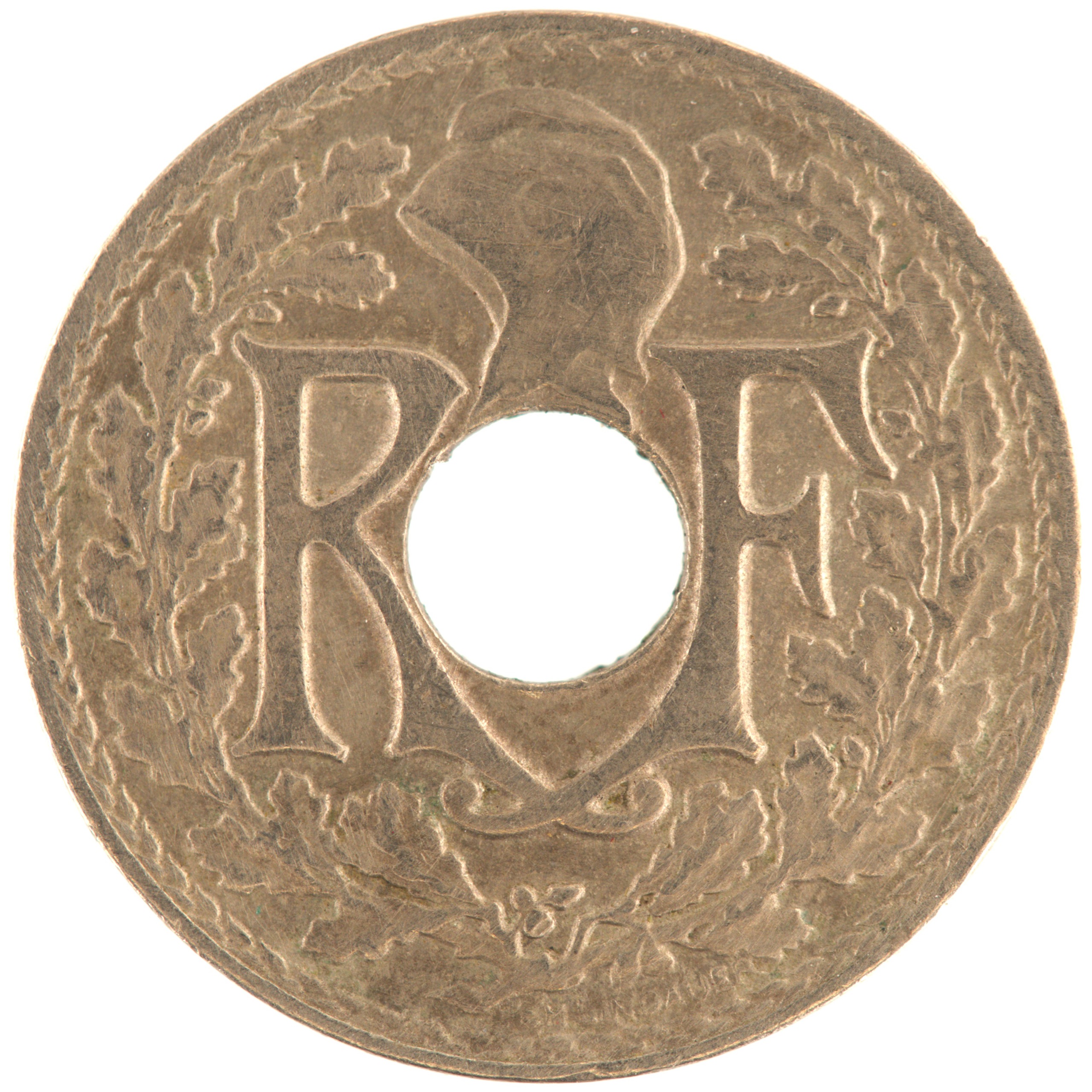 France - Pièce 5 Centimes 1924 cupro-nickel - Lindauer, petit module (éclair) – Image 2