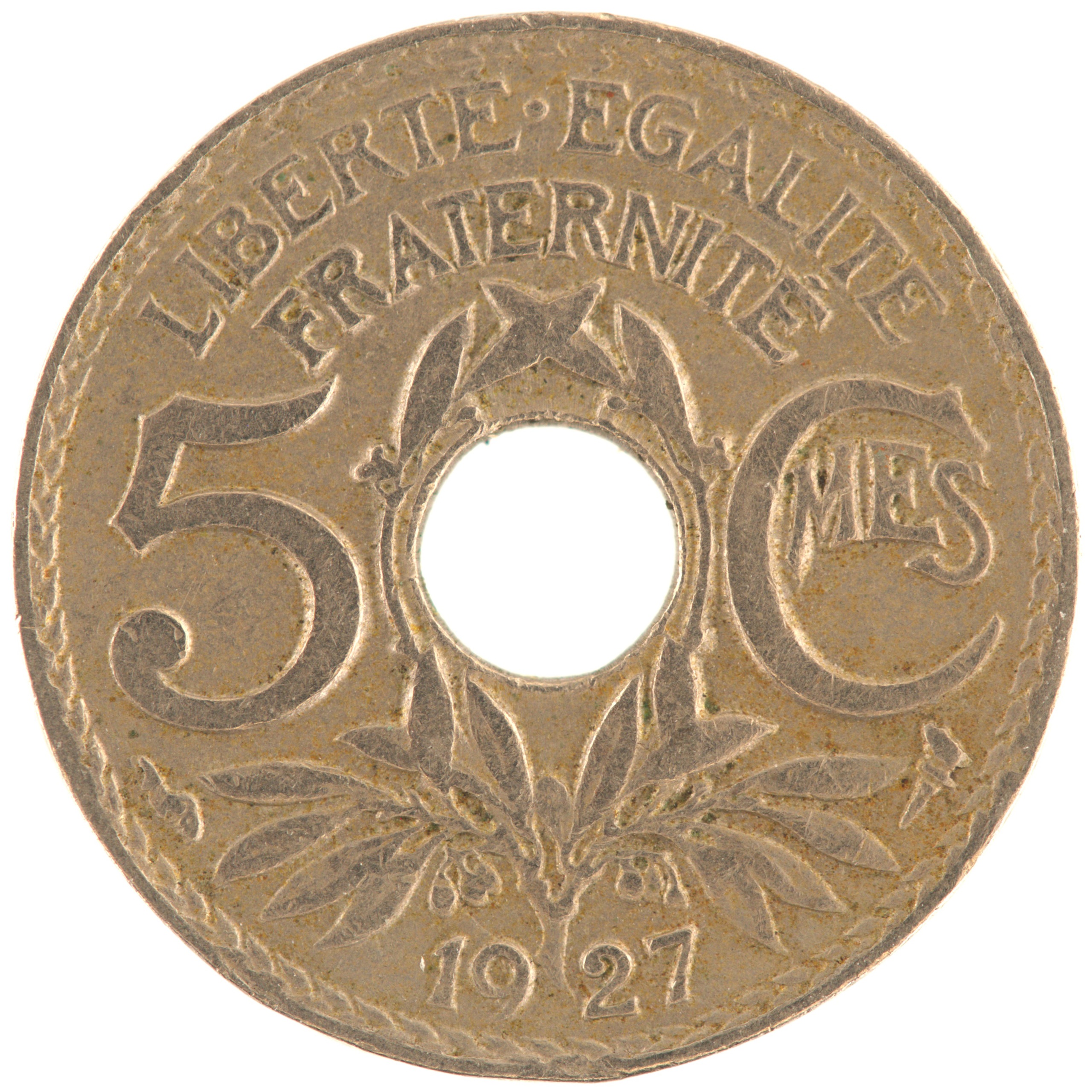 France - Pièce 5 Centimes 1927 cupro-nickel - Lindauer, petit module