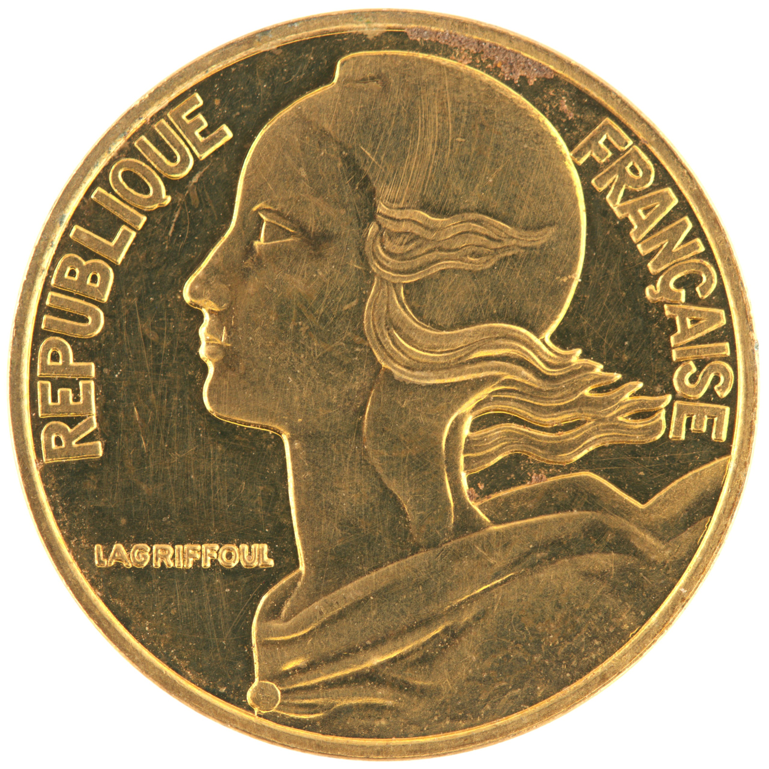 France - Pièce 5 Centimes 1994 bronze-aluminium - Marianne (abeille) – Image 2