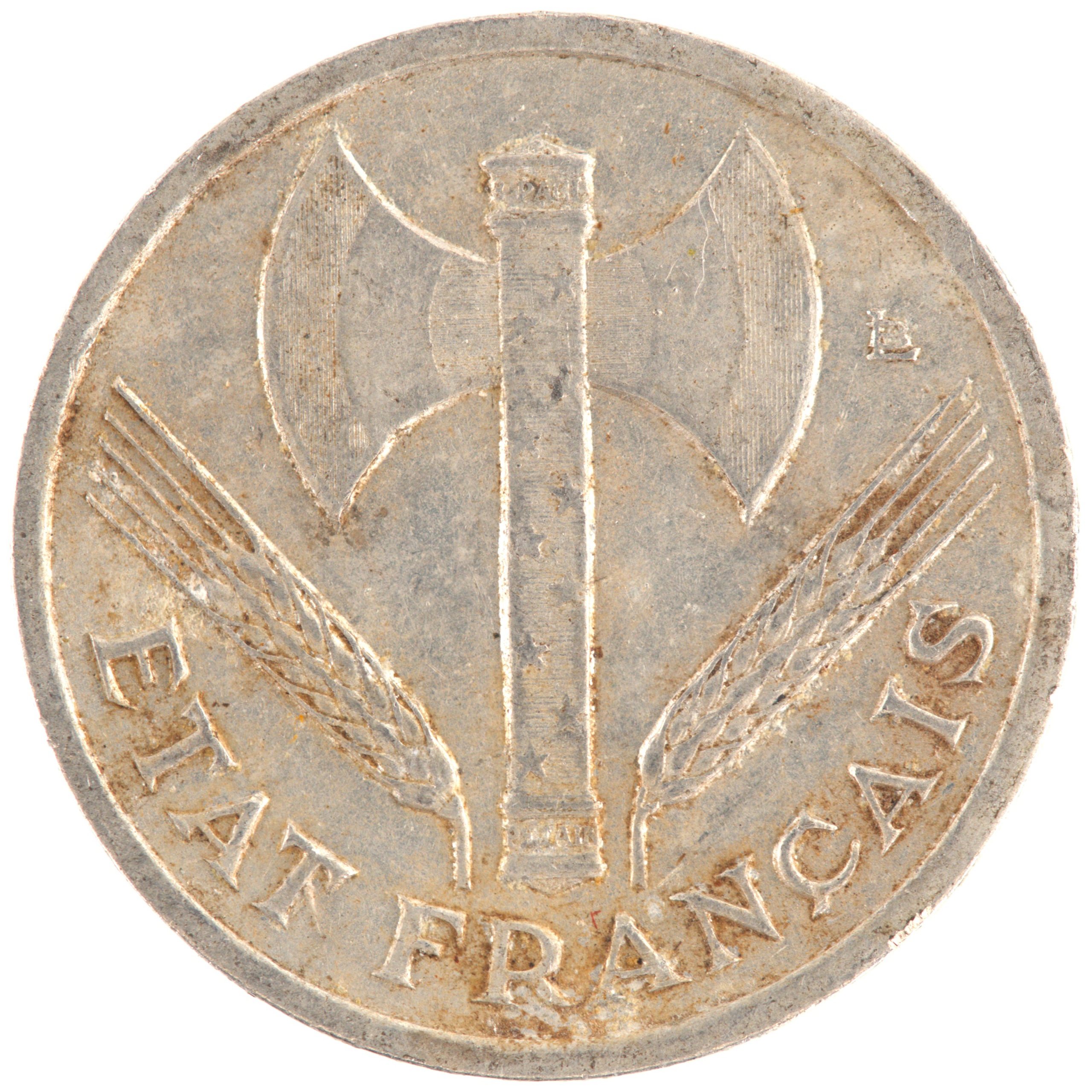 France - Pièce 50 Centimes 1942 aluminium - Francisque, lourde – Image 2