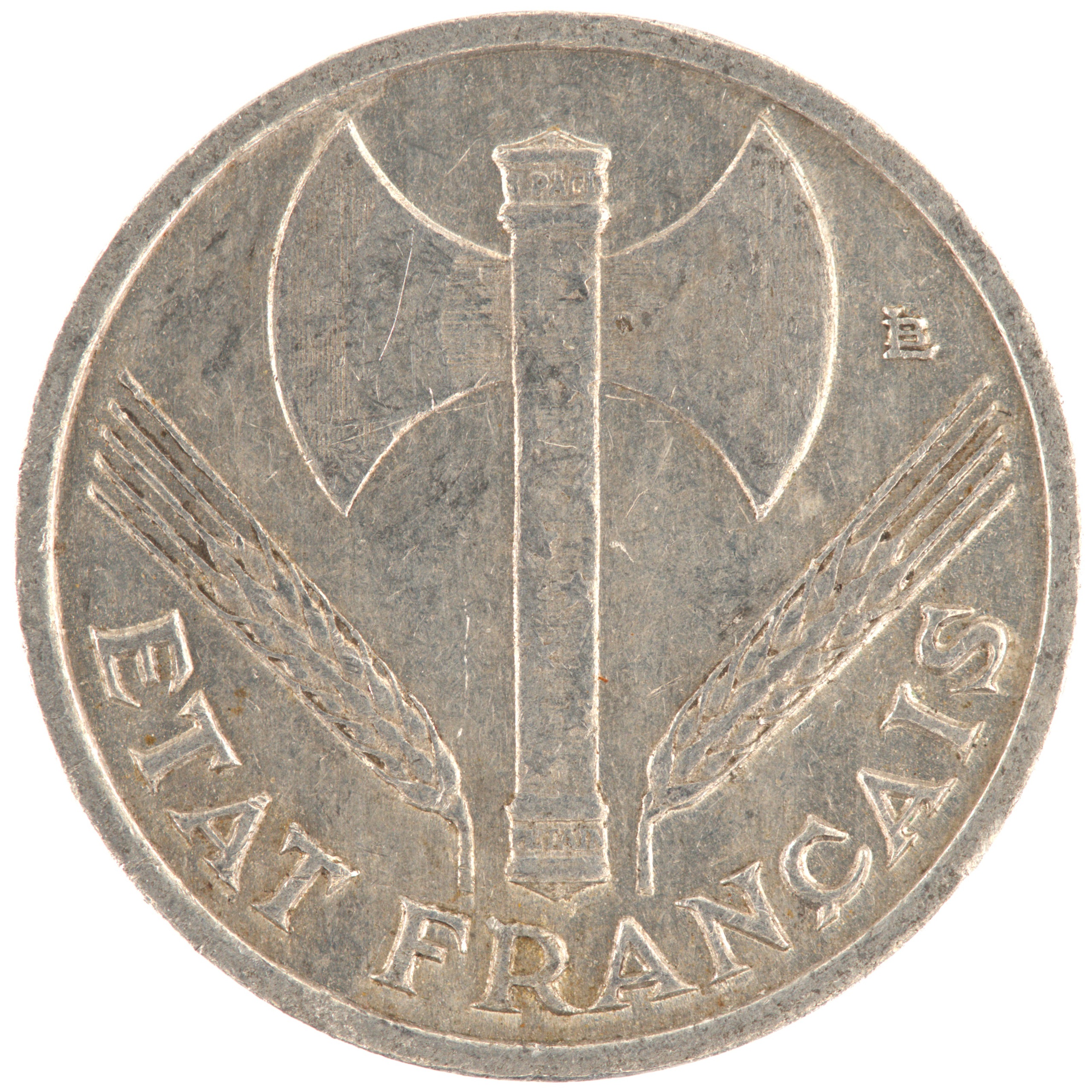 France - Pièce 50 Centimes 1943 aluminium - Francisque, légère – Image 2