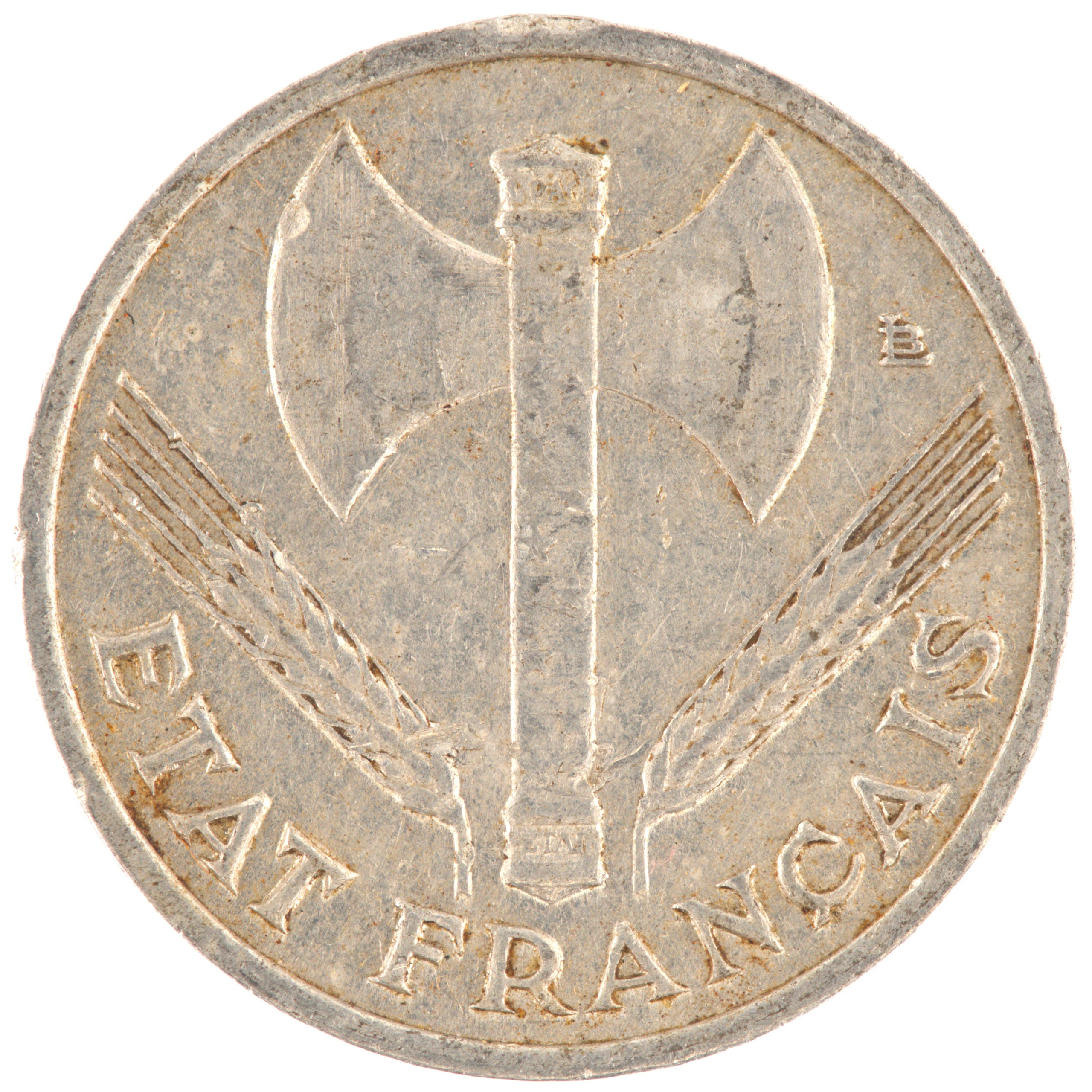 France - Pièce 50 Centimes 1944 aluminium - Francisque, légère – Image 2