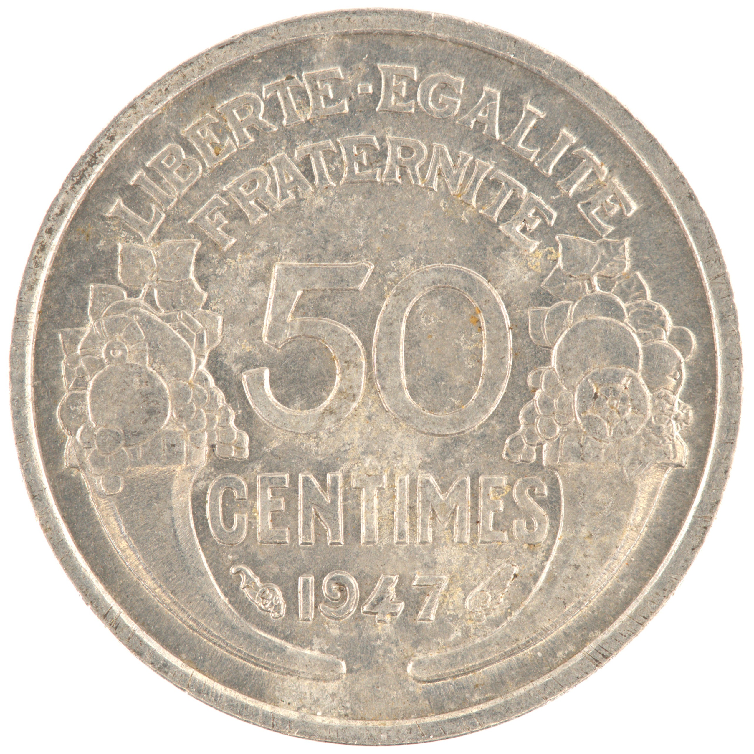 France - Pièce 50 Centimes 1947 aluminium - Morlon, légère