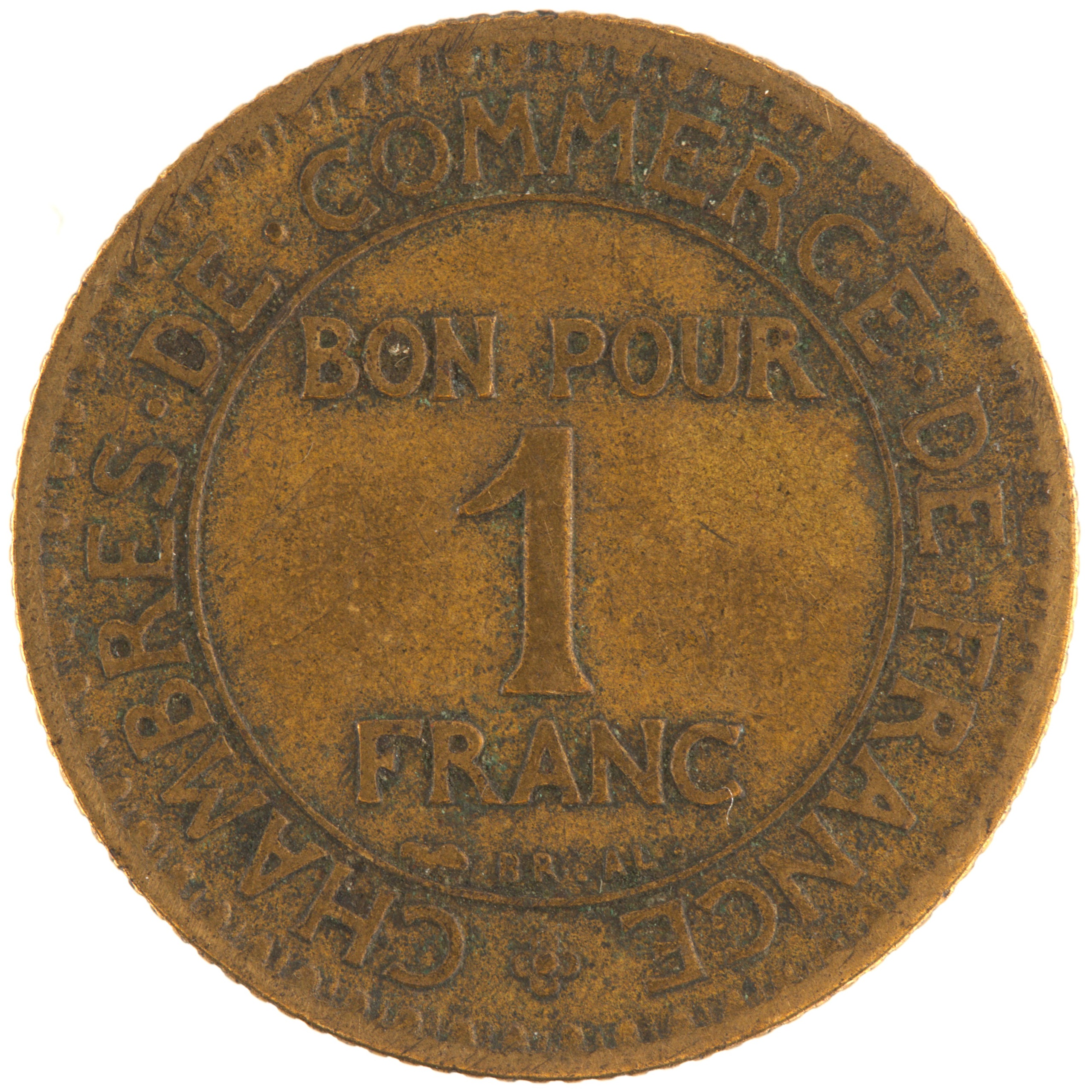 France - Pièce Bon pour 1 Franc 1923 bronze-aluminium - Chambres de Commerce – Image 2