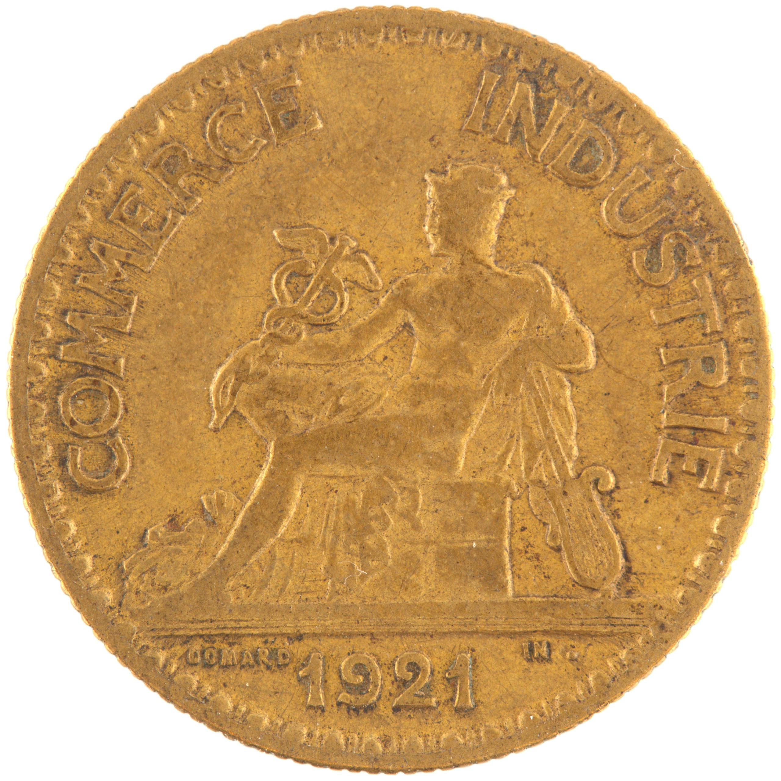 France - Pièce Bon pour 50 Centimes 1921 bronze-aluminium - Chambres de Commerce (abréviation IN .)