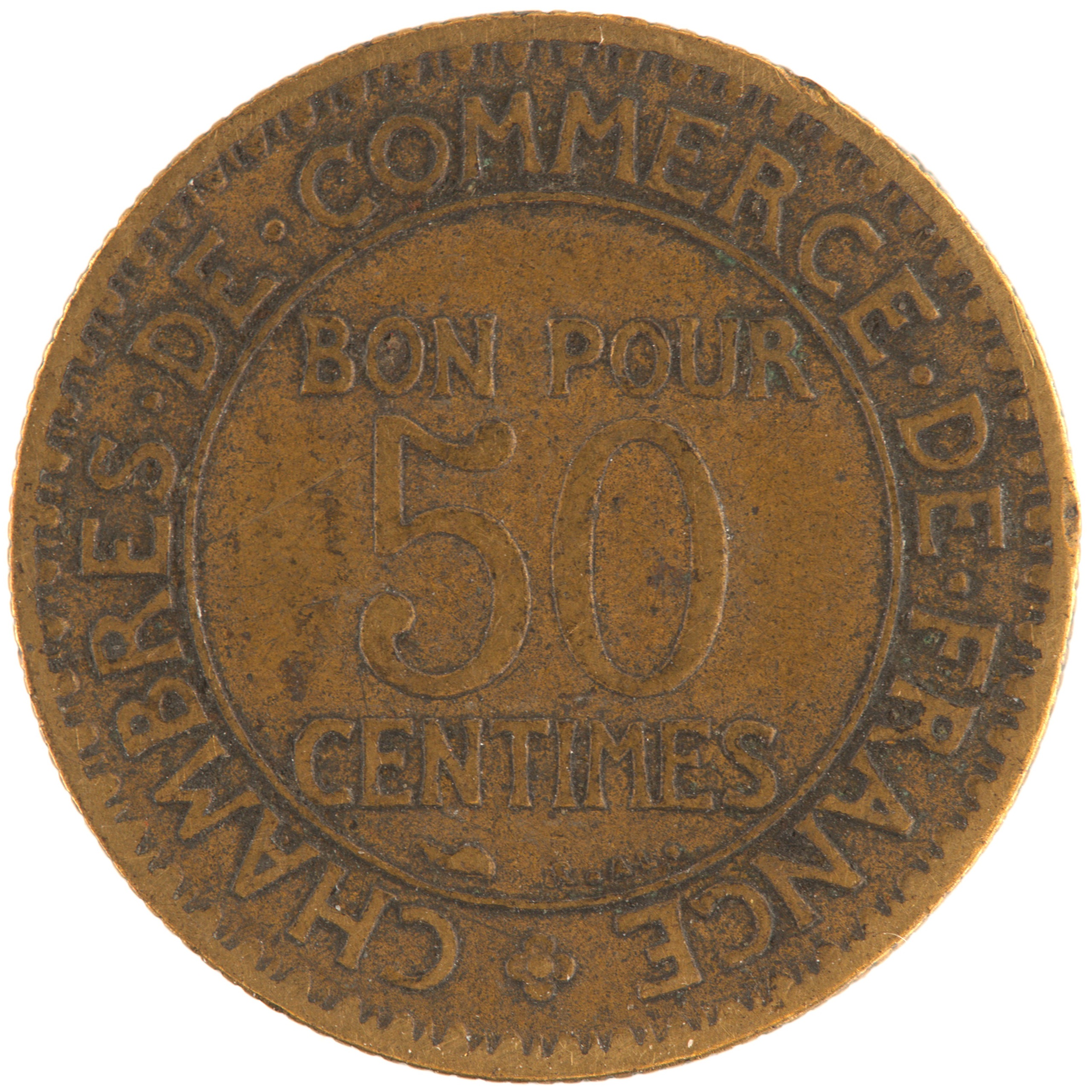 France - Pièce Bon pour 50 Centimes 1924 bronze-aluminium - Chambres de Commerce – Image 2