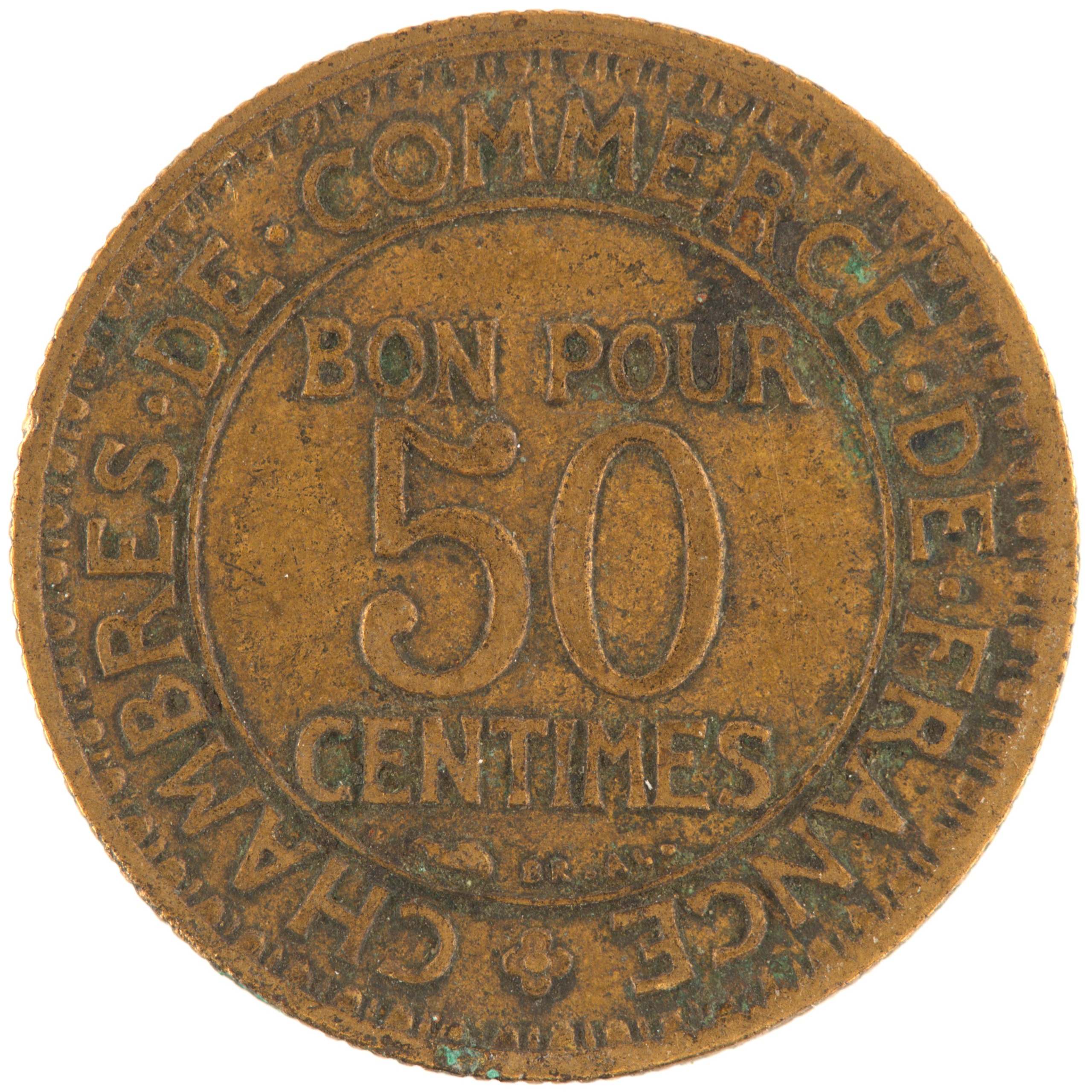 France - Pièce Bon pour 50 Centimes 1929 bronze-aluminium - Chambres de Commerce – Image 2