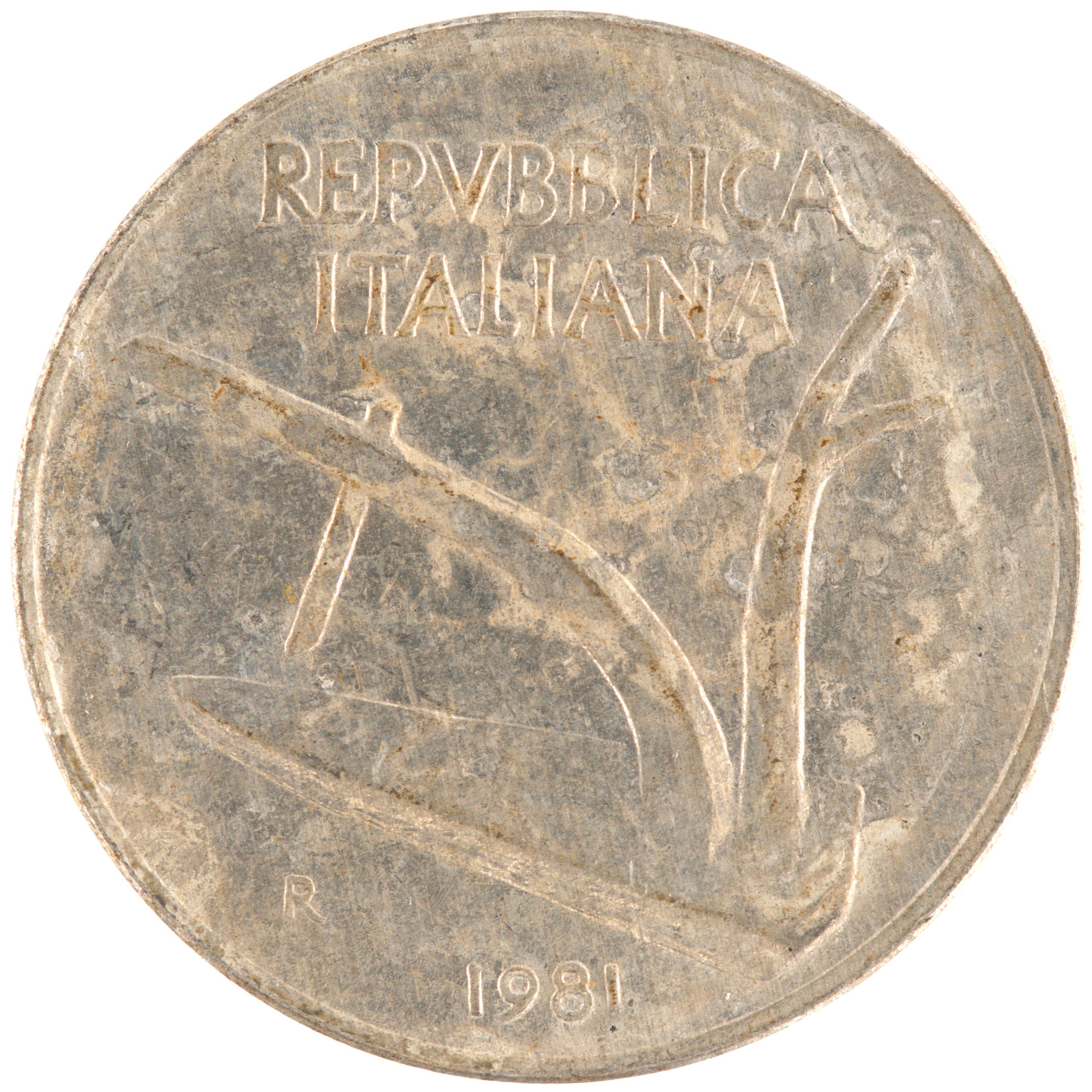 Italie - Pièce 10 Lire 1981 R italma - Araire / Epis de blé